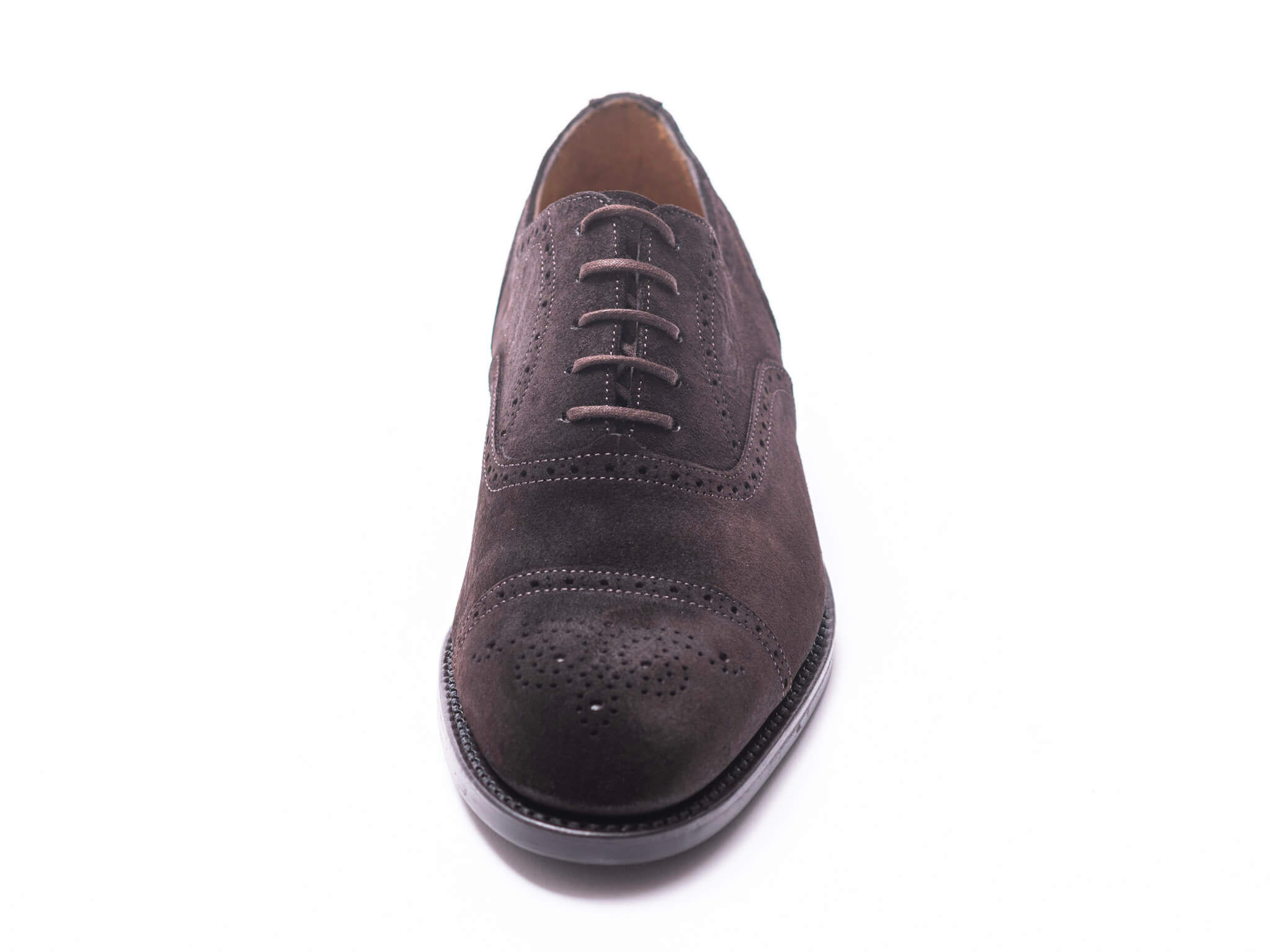 Semi Brogue in braunem Wildleder