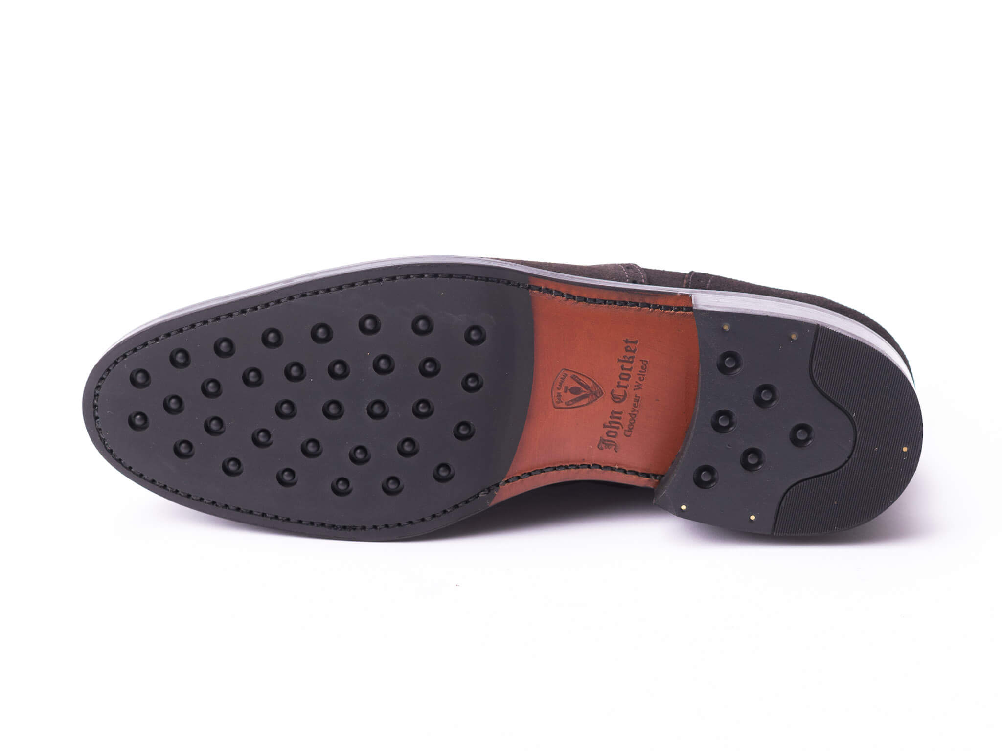 Semi Brogue in braunem Wildleder