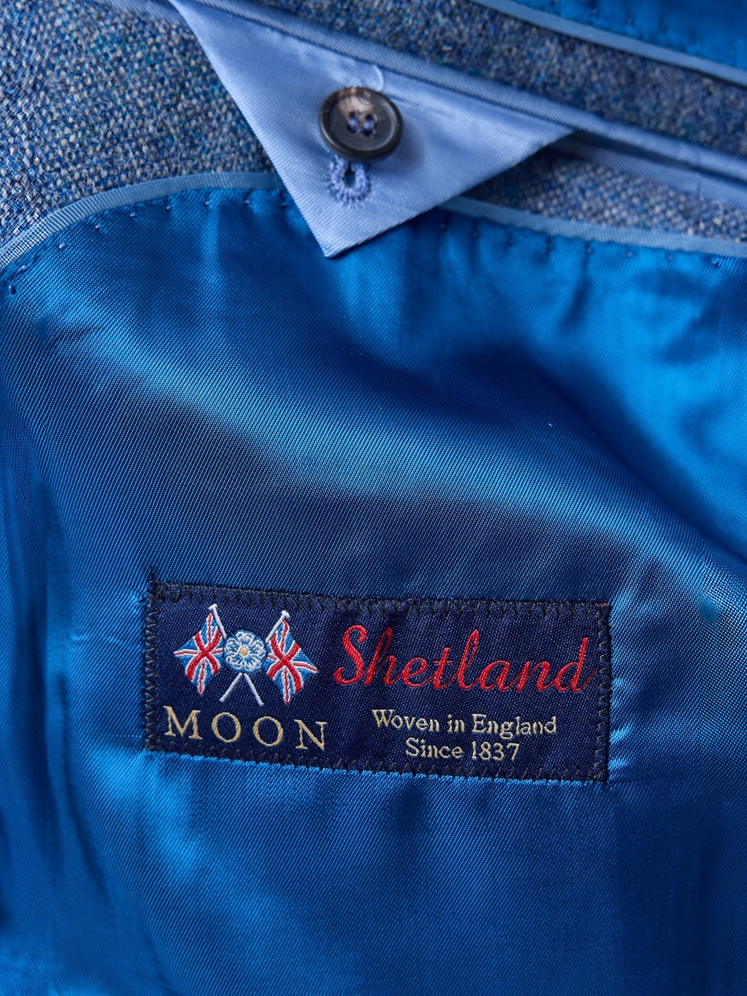 Tweed Anzug Dreiteiler hellblau | Moon Tweed