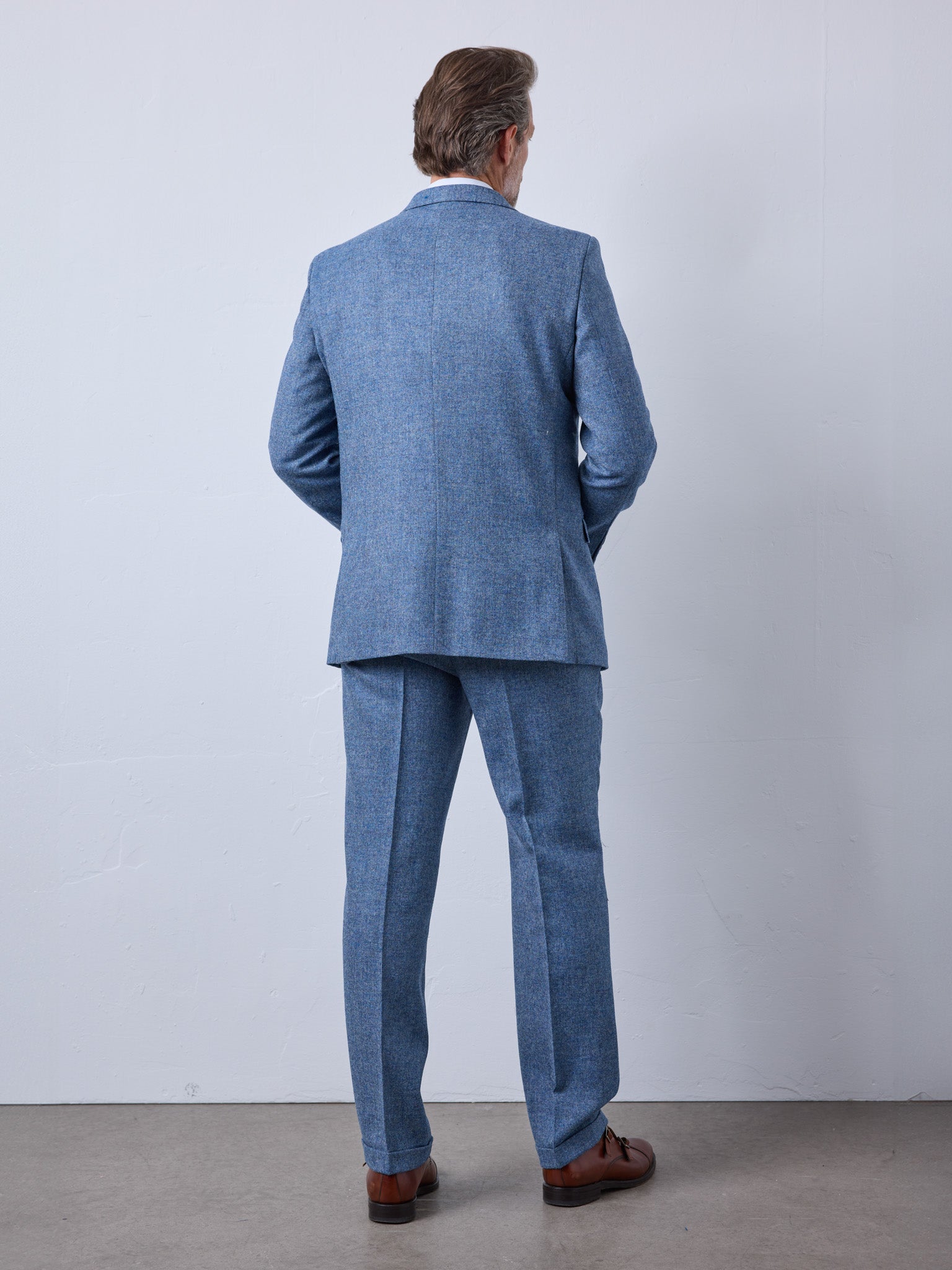 Tweed Anzug Dreiteiler hellblau | Moon Tweed