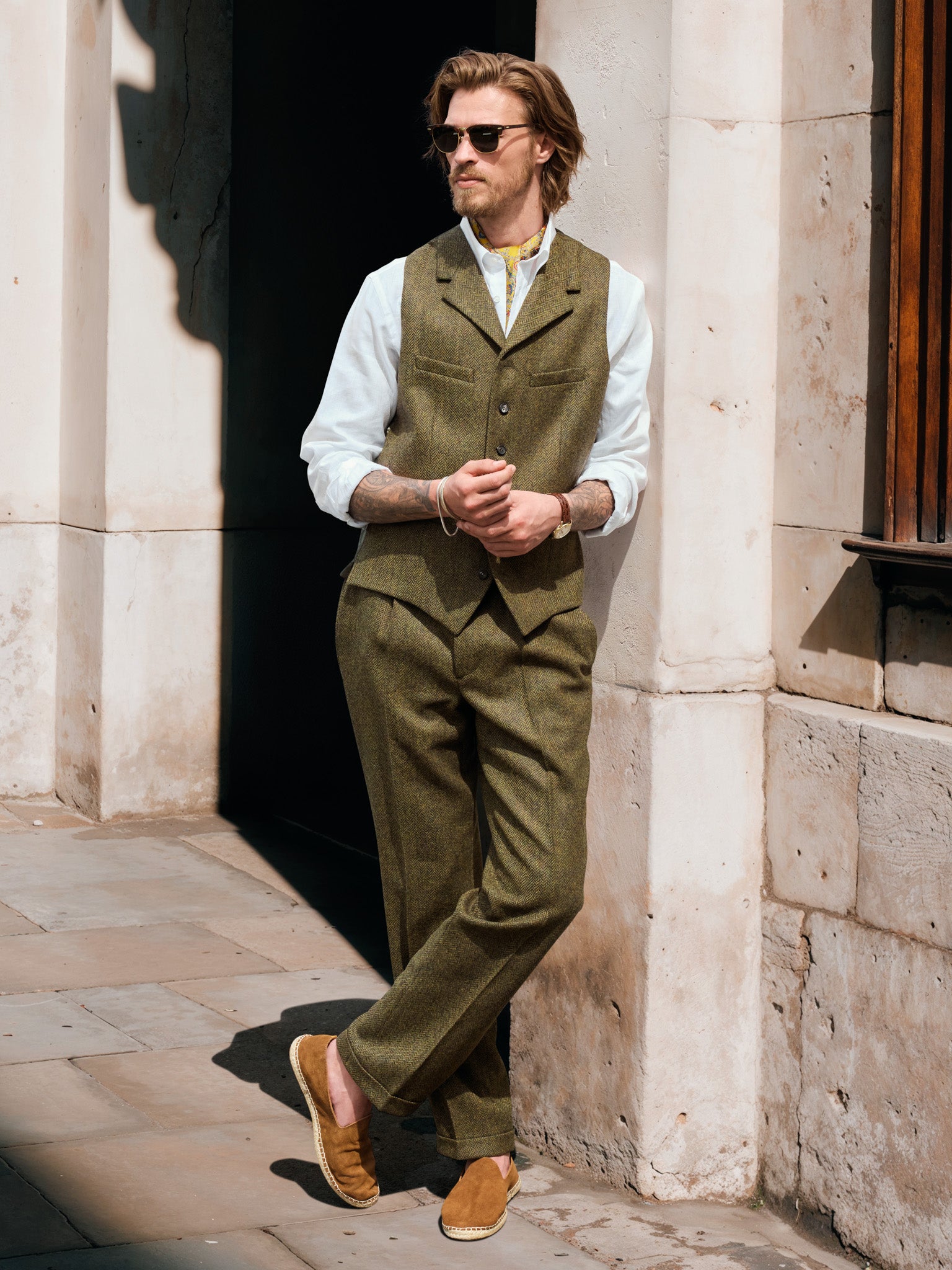 Tweed Anzug Dreiteiler grün | Moon Tweed