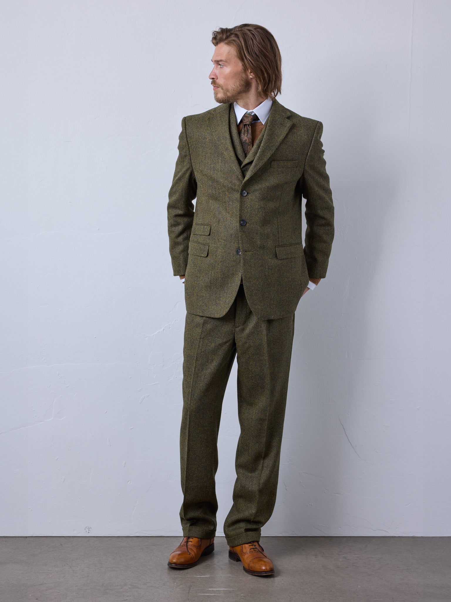 Tweed Anzug in 3-Knopf Classic aus Moon Tweed