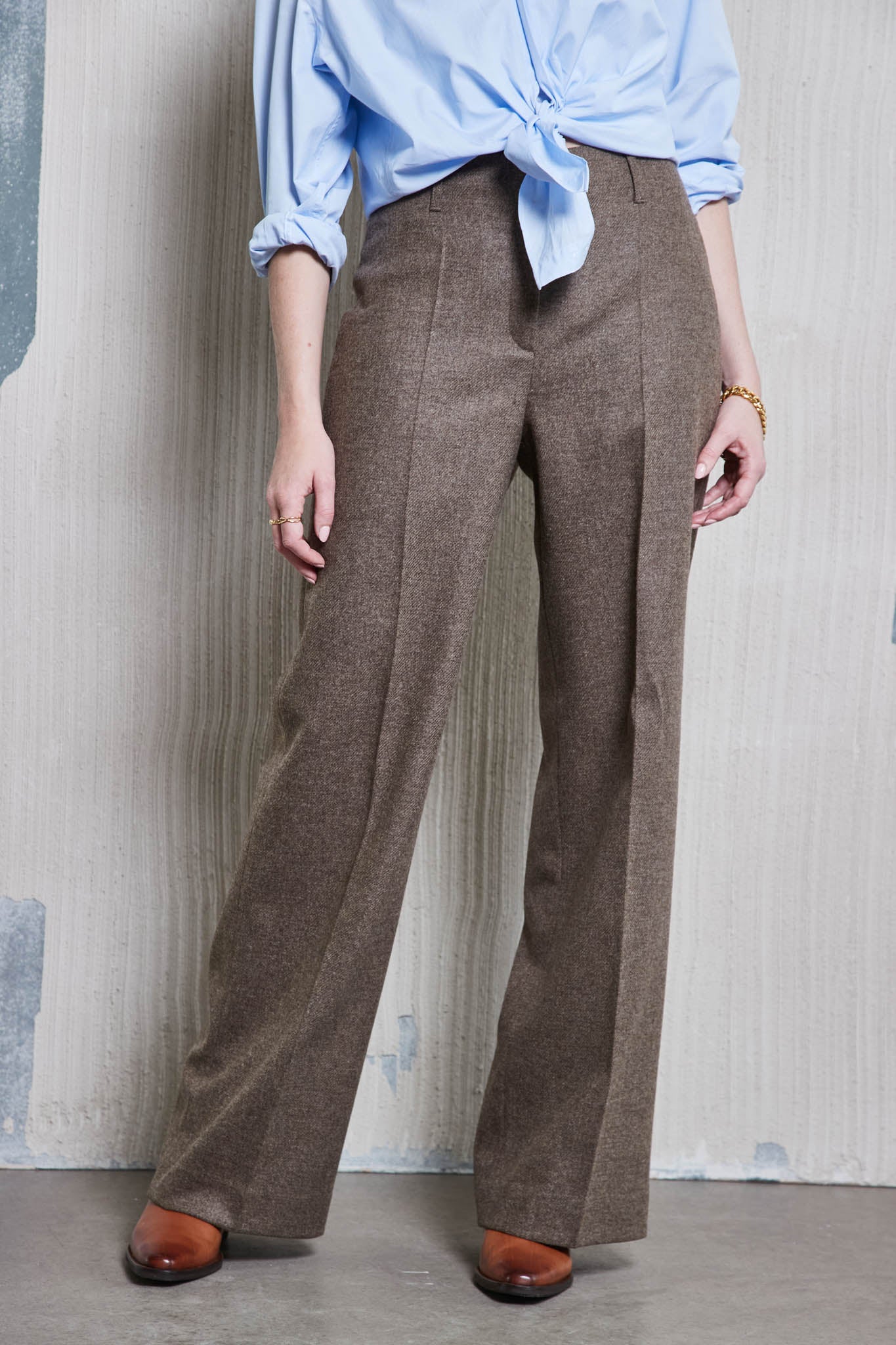Marlene Tweed-Hose in greige