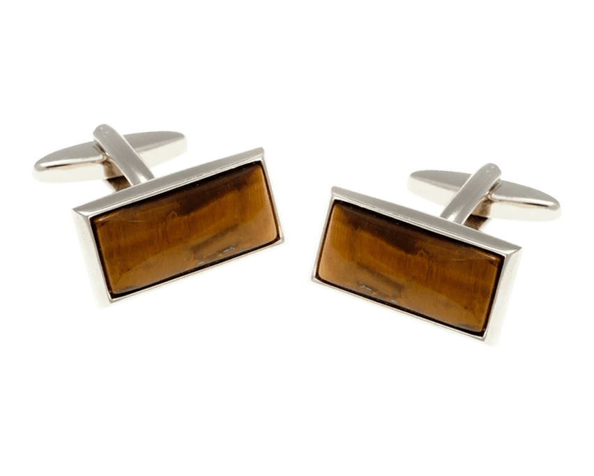 Manschettenknöpfe: Tiger Eye Rectangle