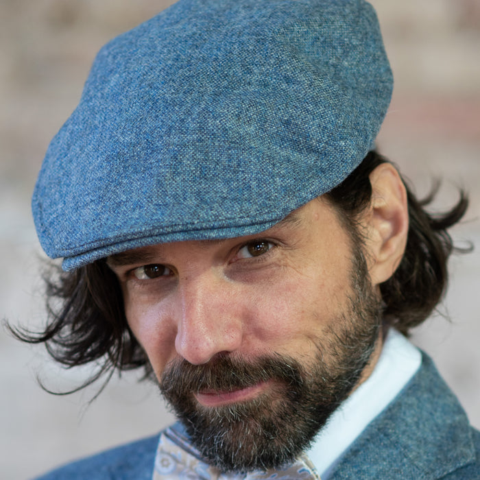 Tweed Cap in hellblau aus Moon Tweed