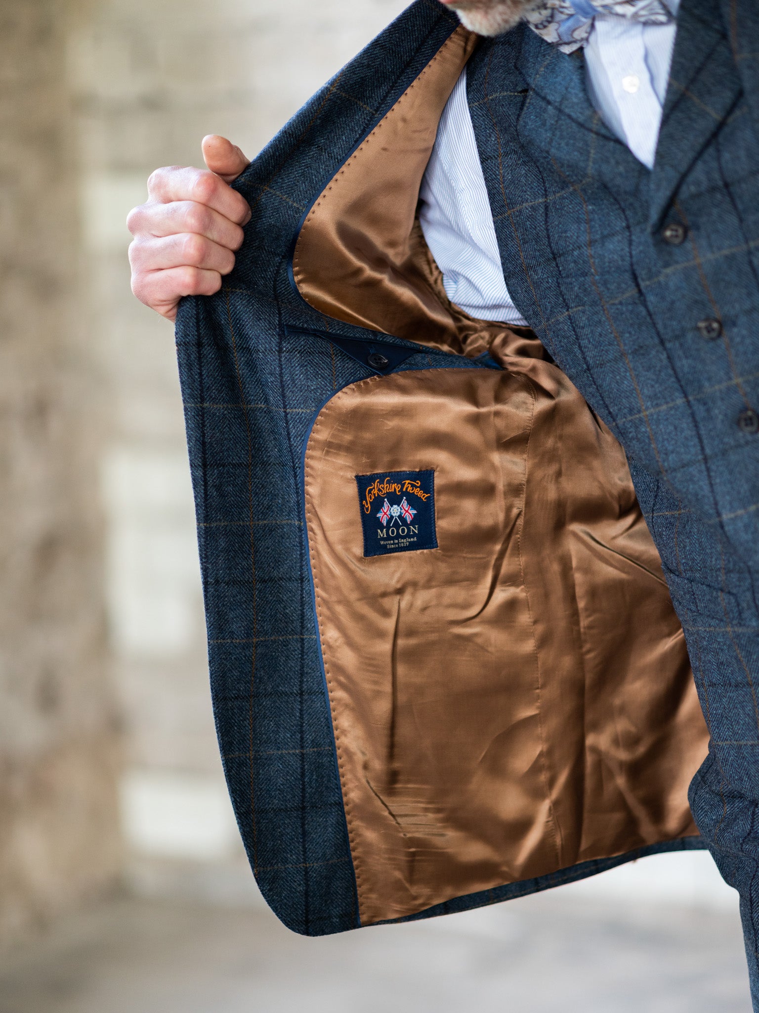 Tweed Anzug in 3-Knopf Classic aus Moon Tweed
