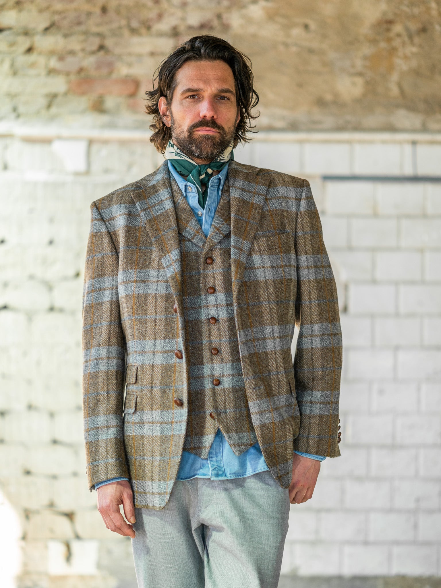 Tweedsakko in 3-Knopf Classic aus John Hanly Tweed