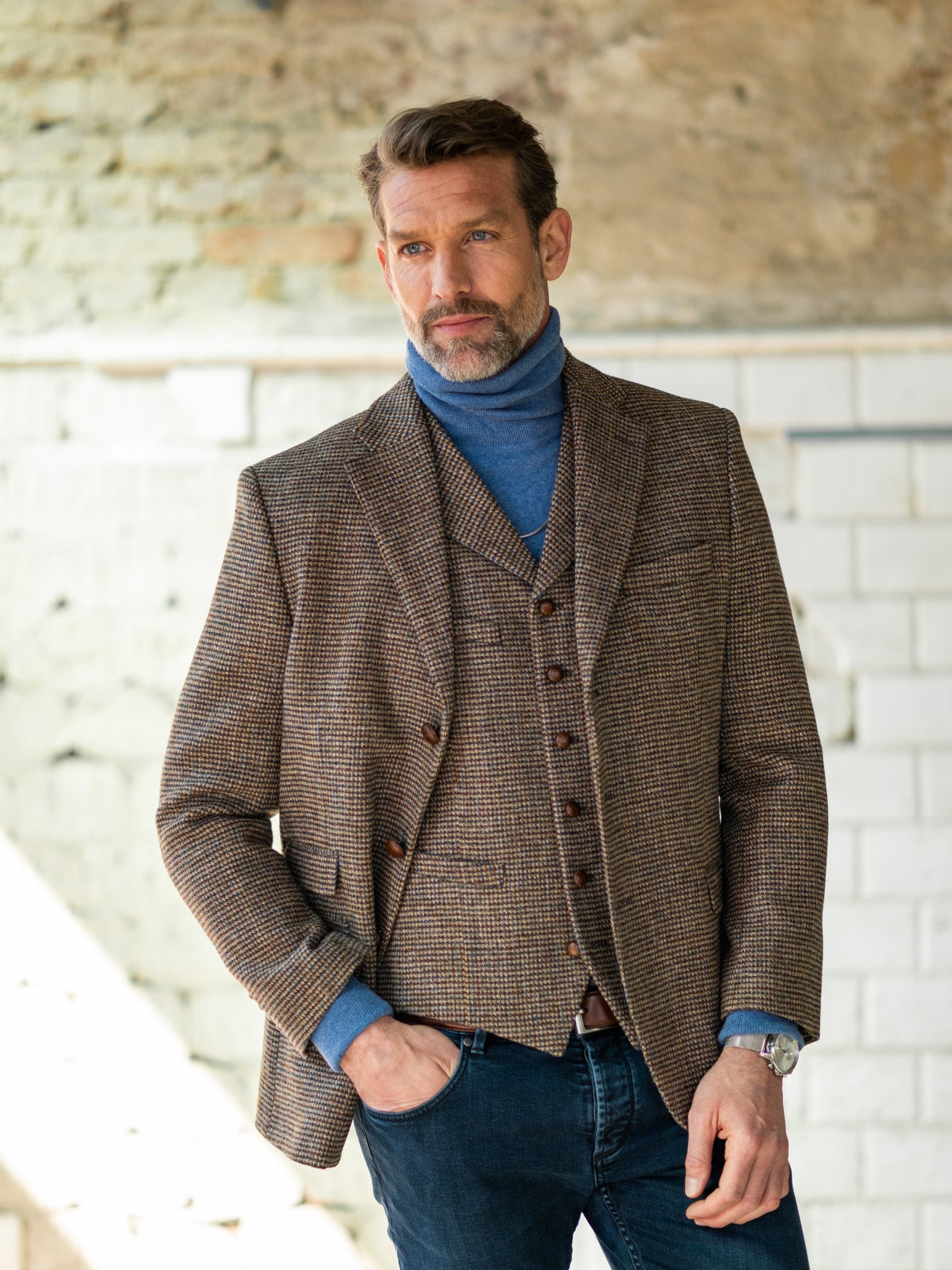 Tweedsakko in 3-Knopf Classic aus Harris Tweed