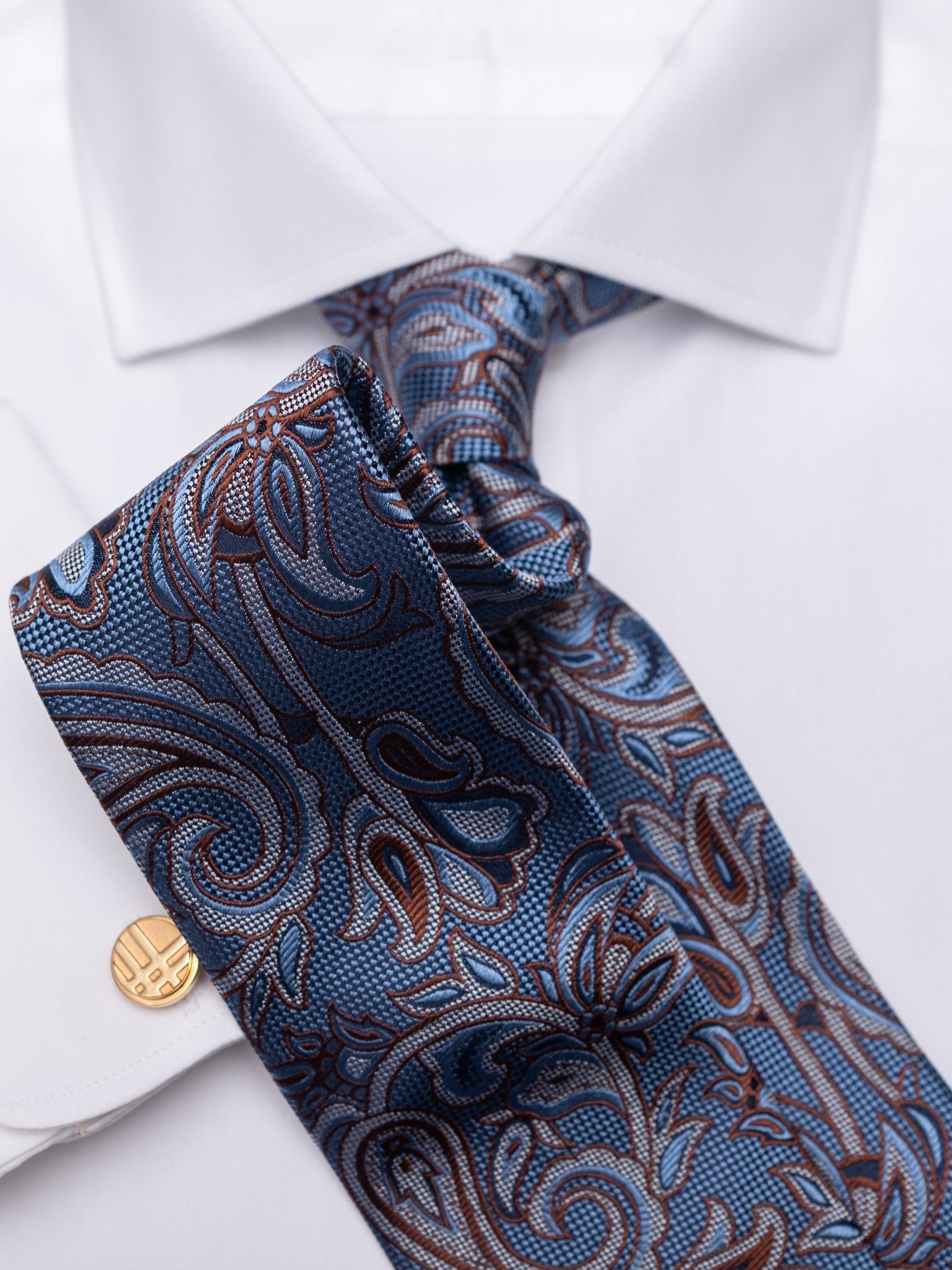 Krawatte mit Paisley blau/braun