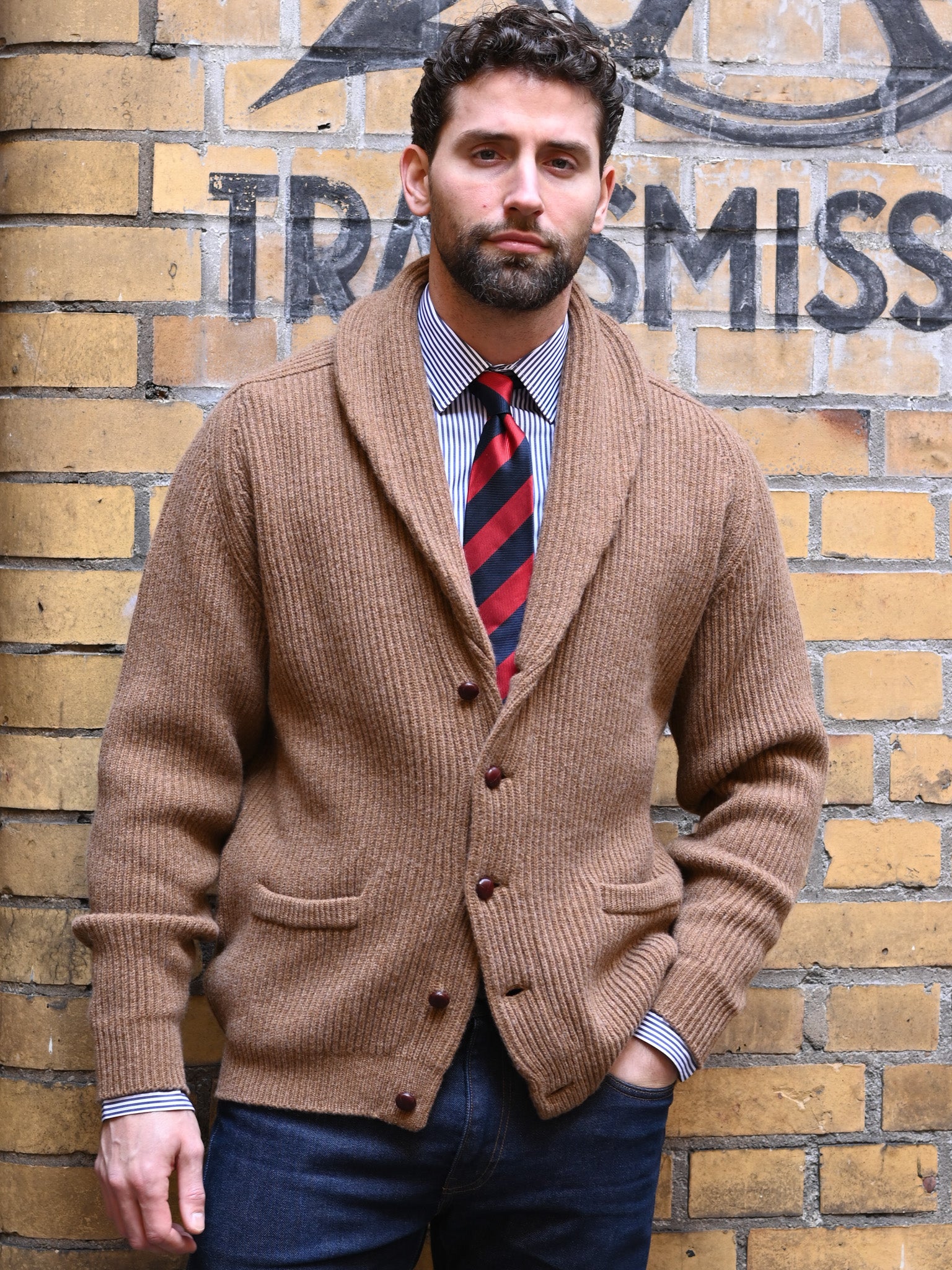 Lambswool Schalkragen Cardigan