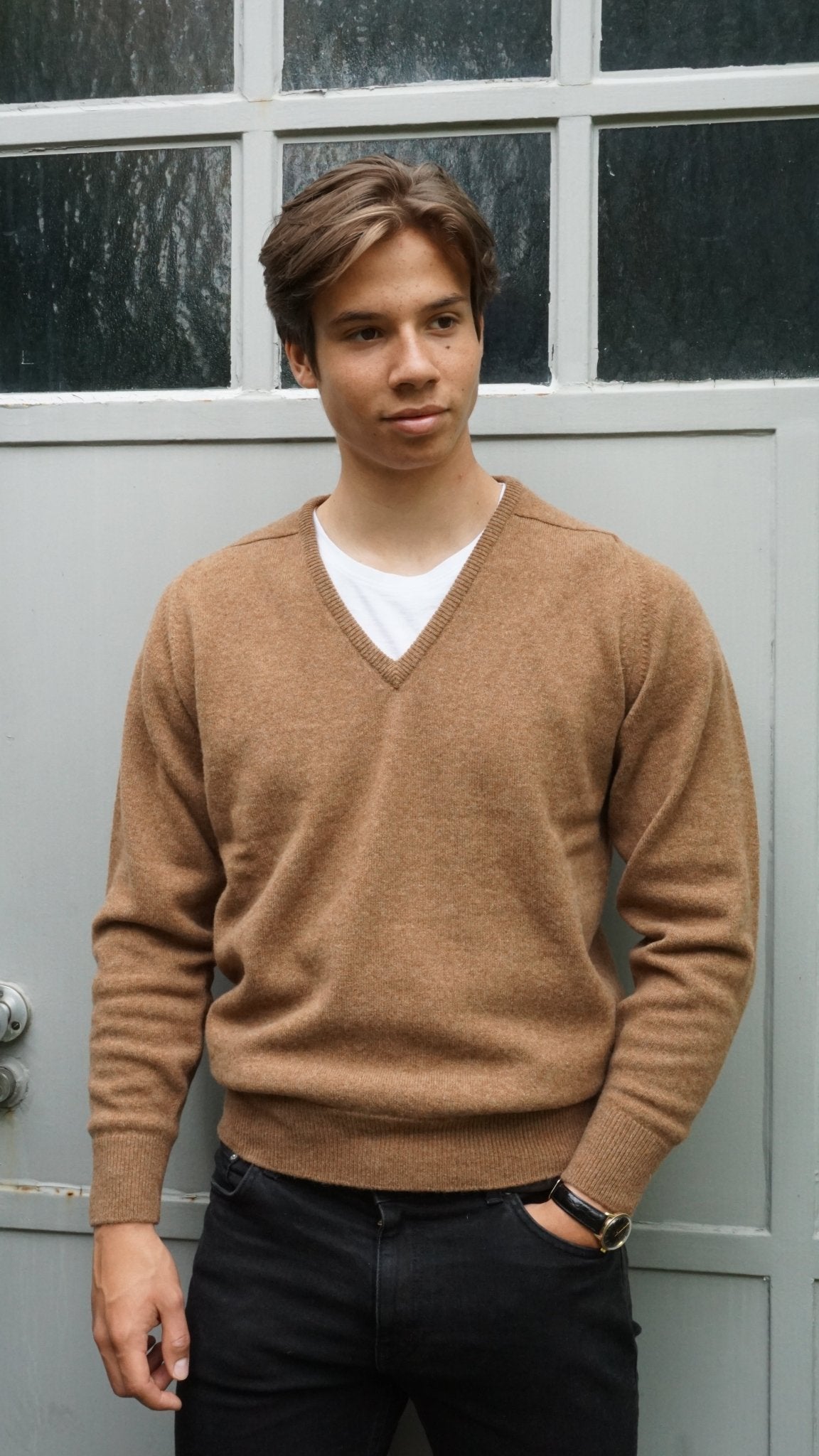 Lambswool Pullover mit V-Ausschnitt