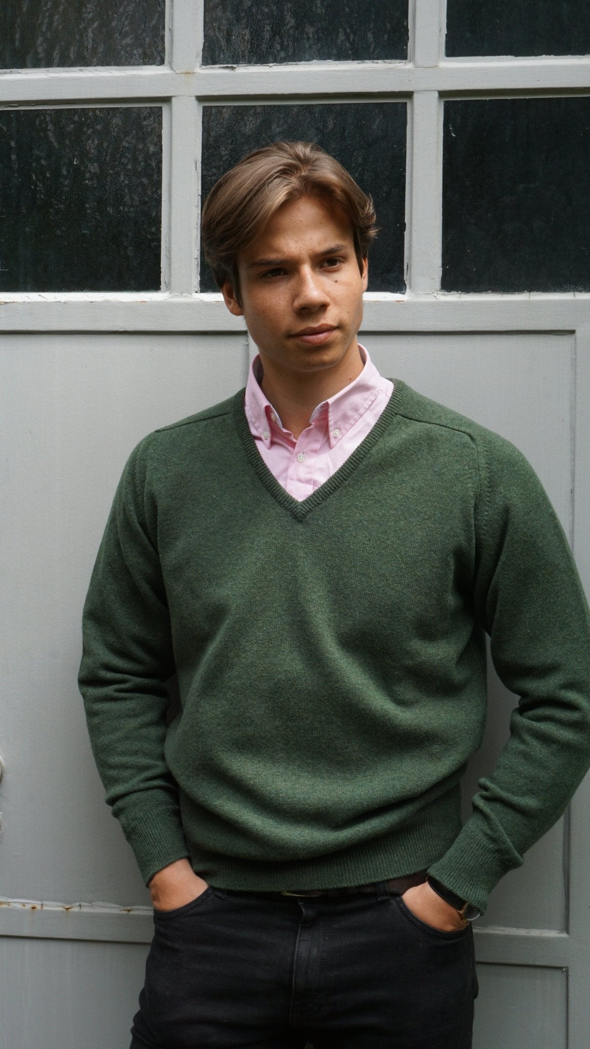 Lambswool Pullover mit V-Ausschnitt