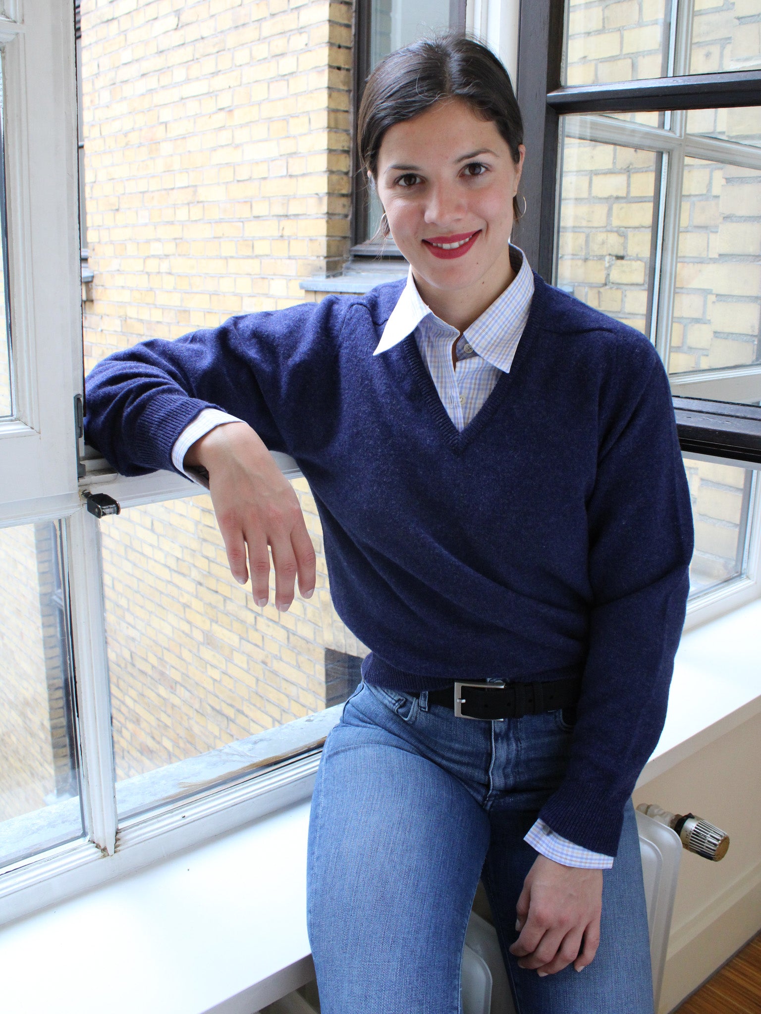 Lambswool Pullover mit V-Ausschnitt
