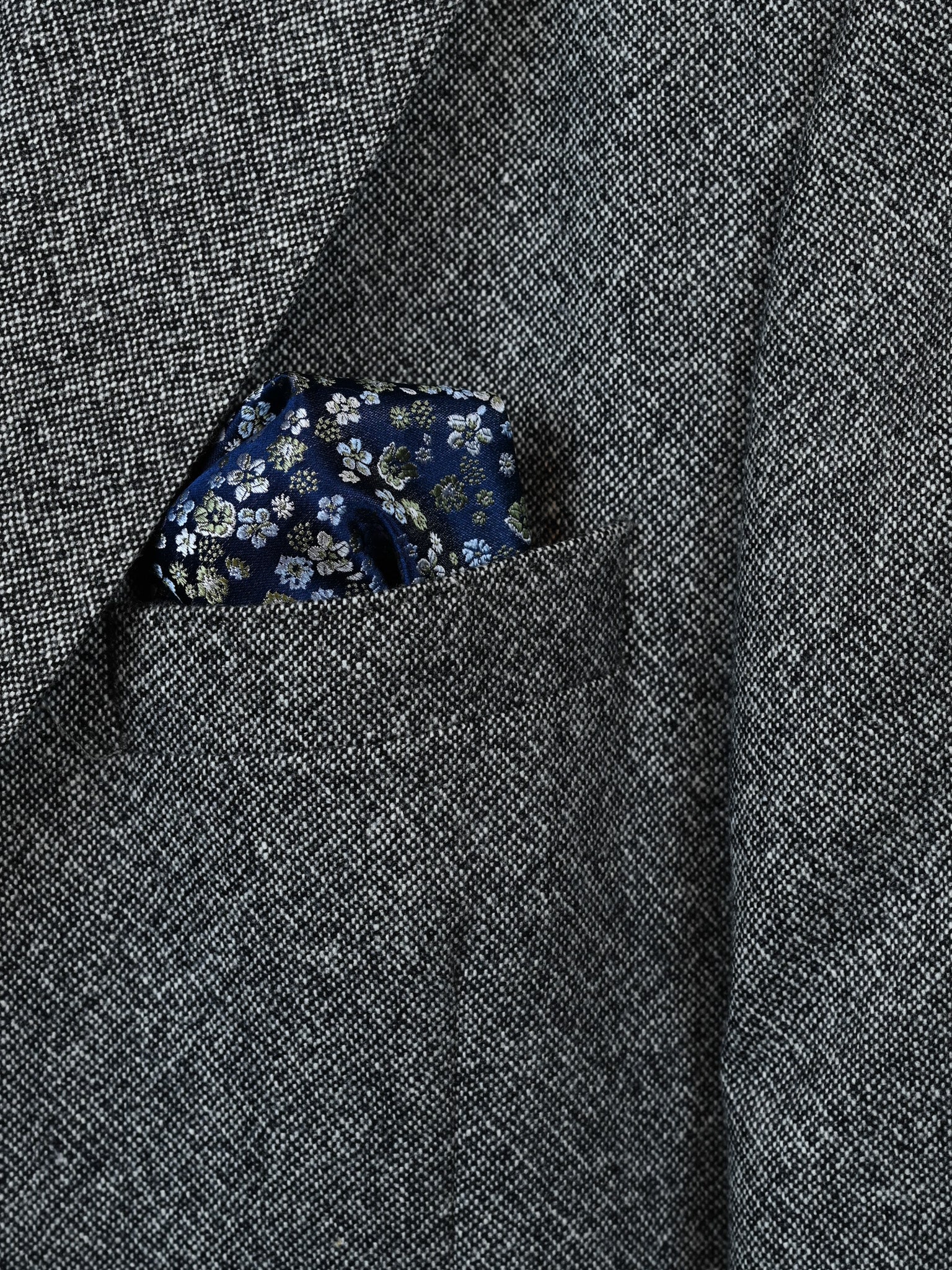 Einstecktuch floral blau/grün