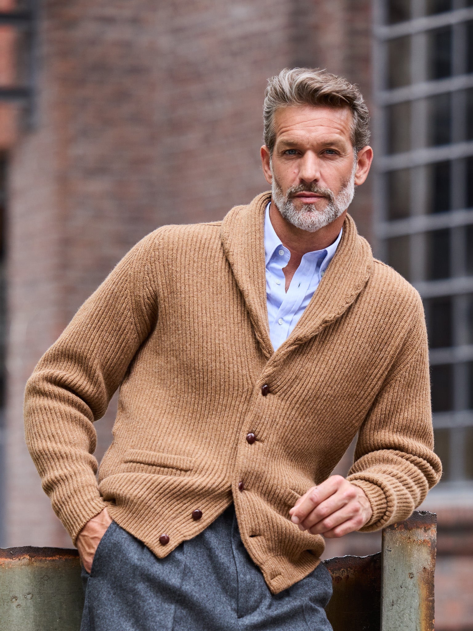 Lambswool Schalkragen Cardigan
