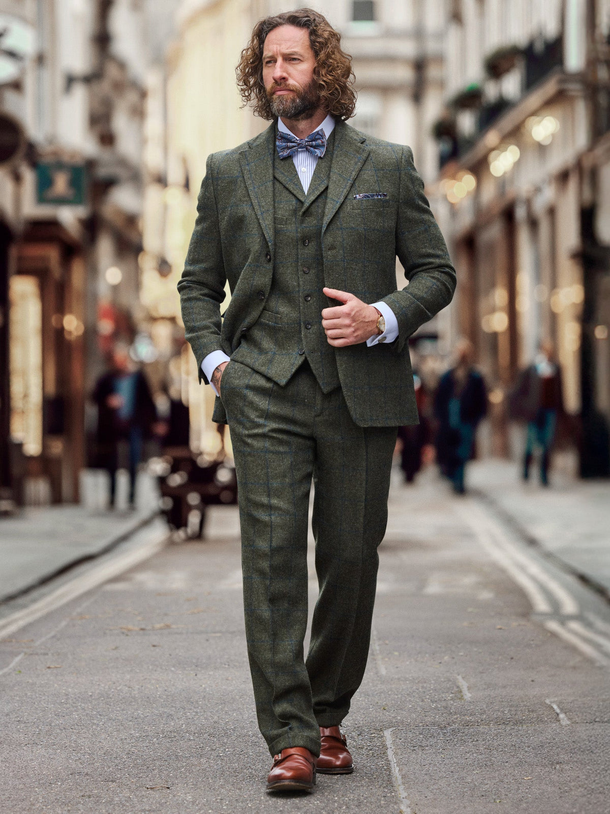 Tweed Anzug Dreiteiler dunkelgrün | Lovat Tweed