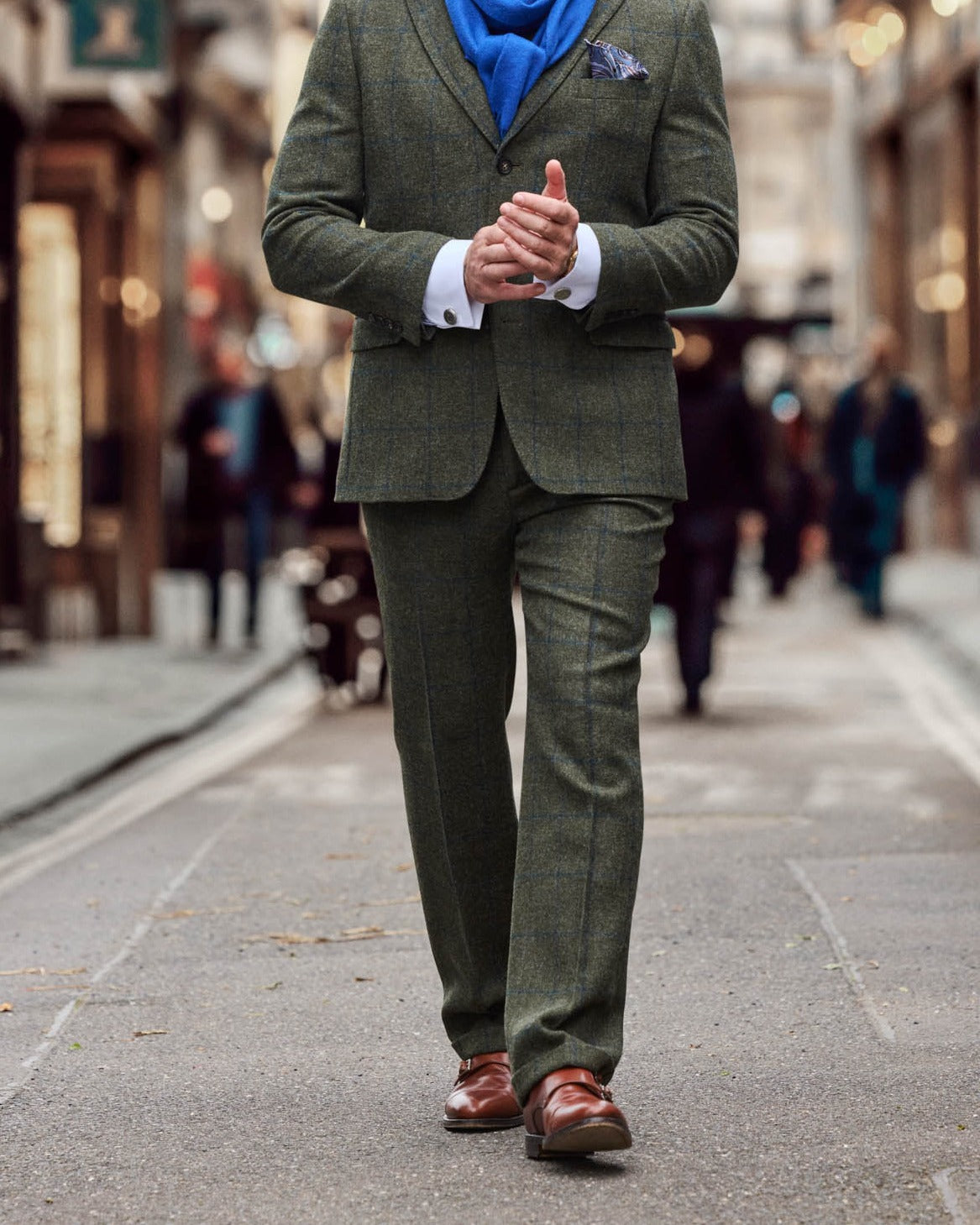 Tweed Anzug Dreiteiler dunkelgrün aus Lovat Tweed — John Crocket