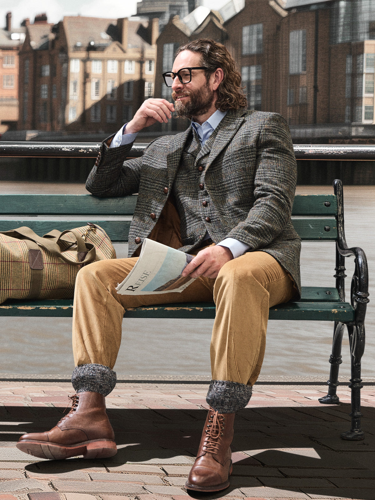 Tweedsakko in 3-Knopf Classic aus Harris Tweed