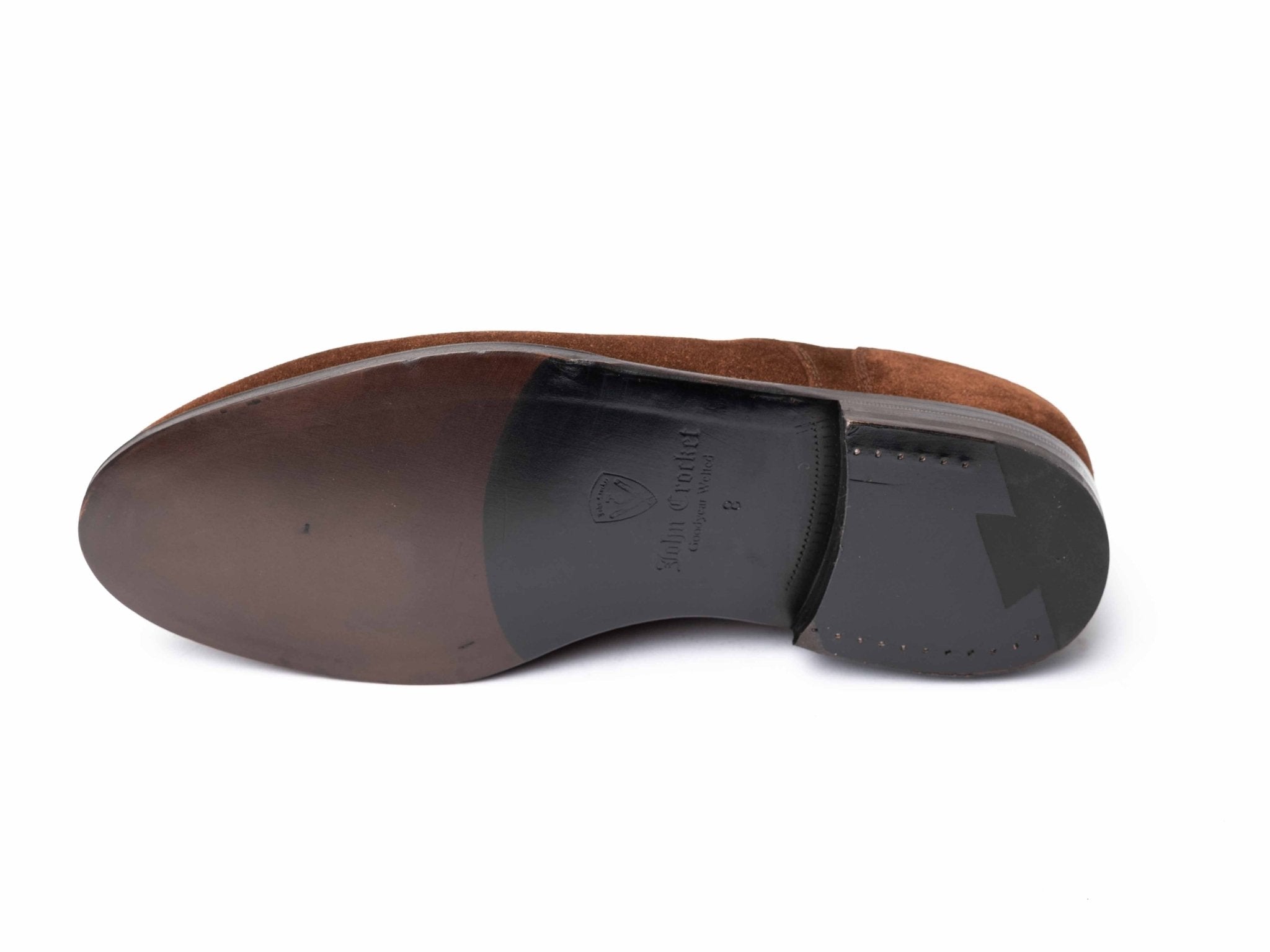 Derby Schuh in braunem Wildleder