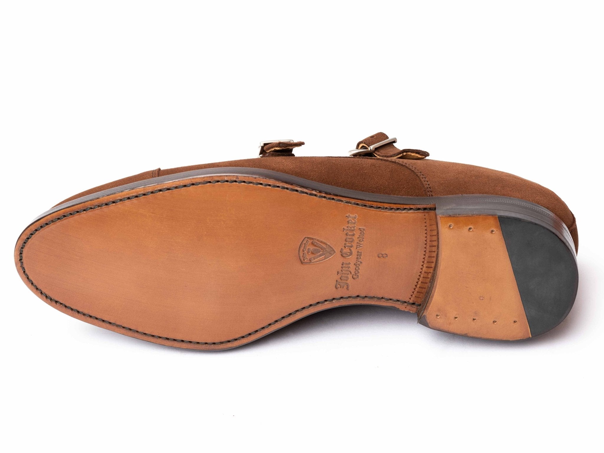 Monk in braunem Wildleder