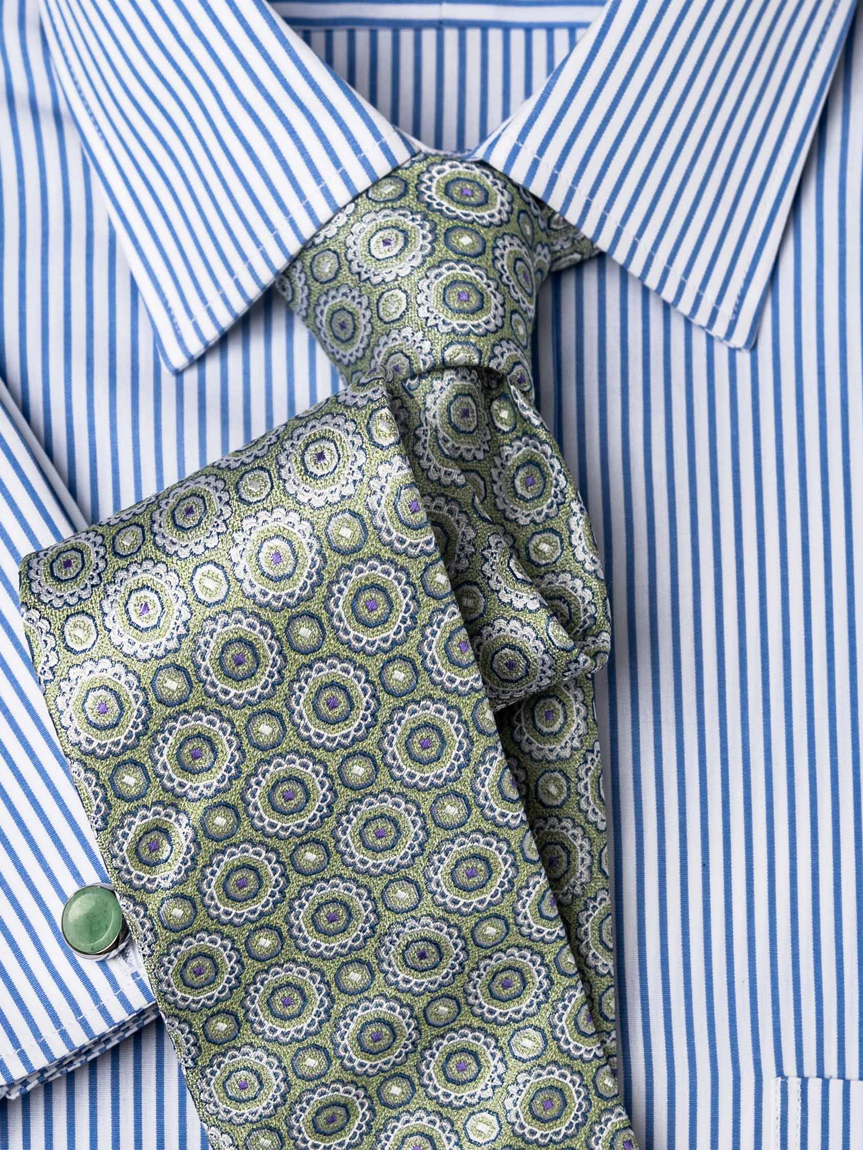 Seidenkrawatte Medaillon in mint, Detailansicht