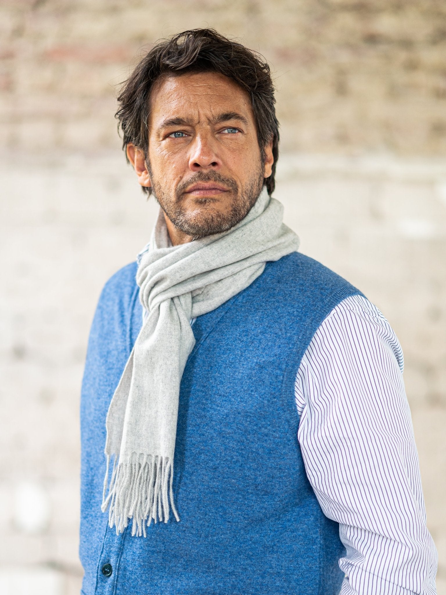 Cashmere Schal: Oyster Grey