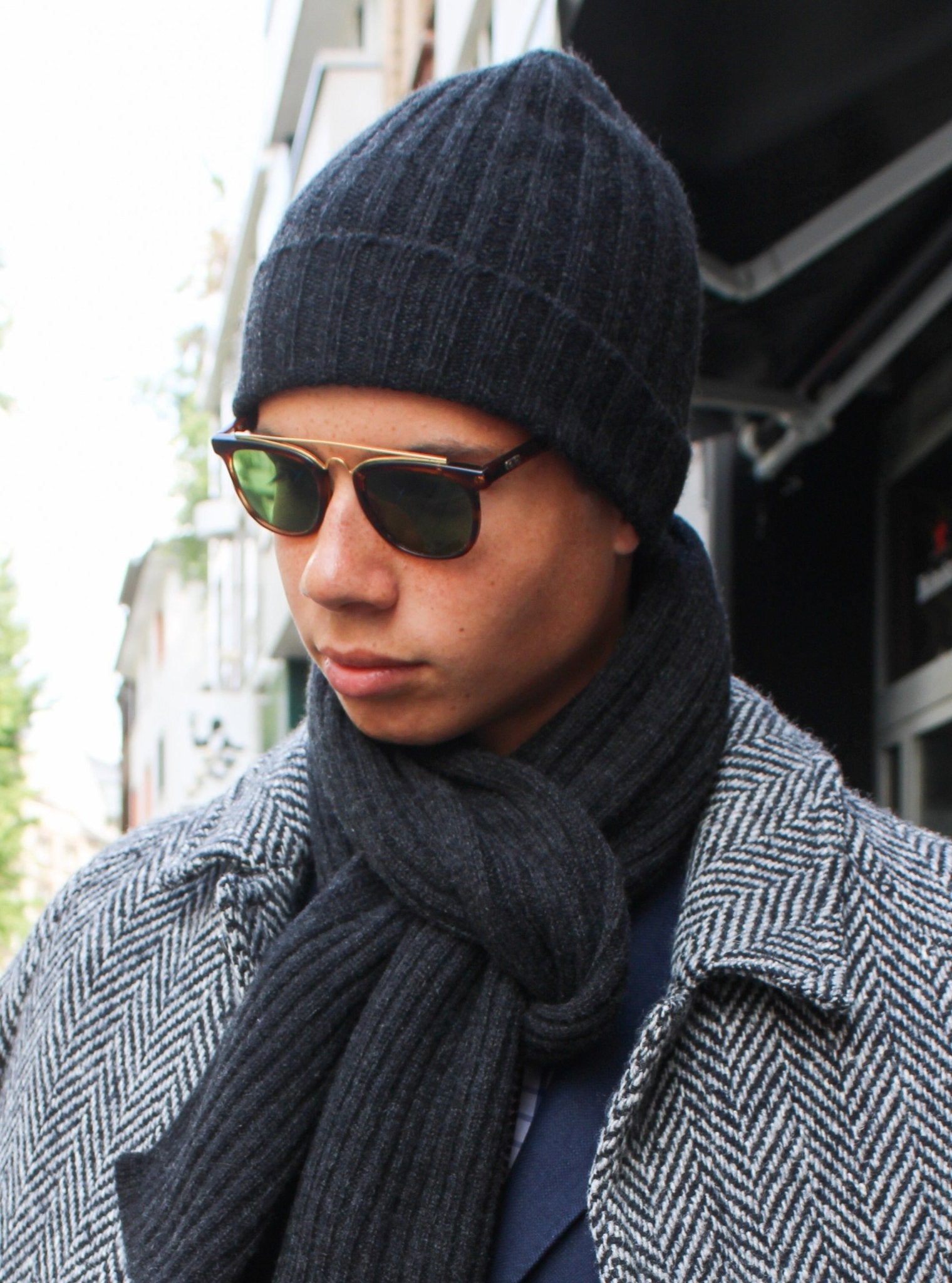 Cashmere Mütze: Charcoal