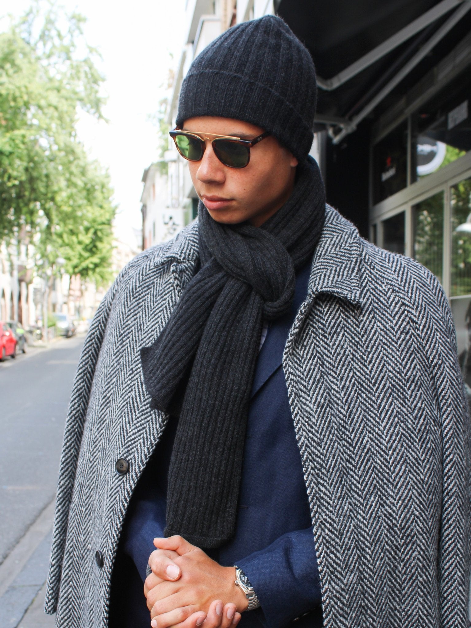 Cashmere Schal: Charcoal