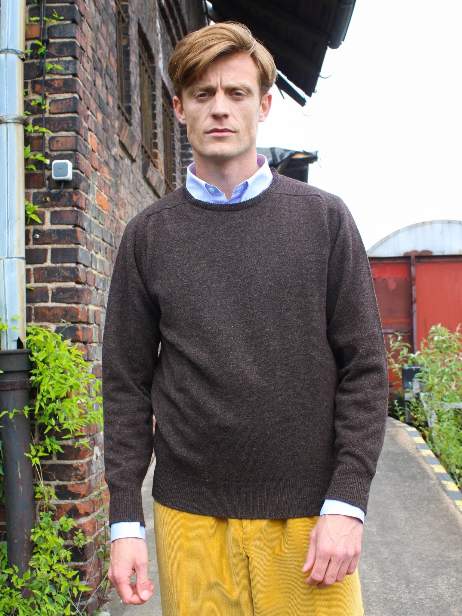 Lambswool Pullover mit Rundausschnitt in klassischen Farben (Gr. 40-42)