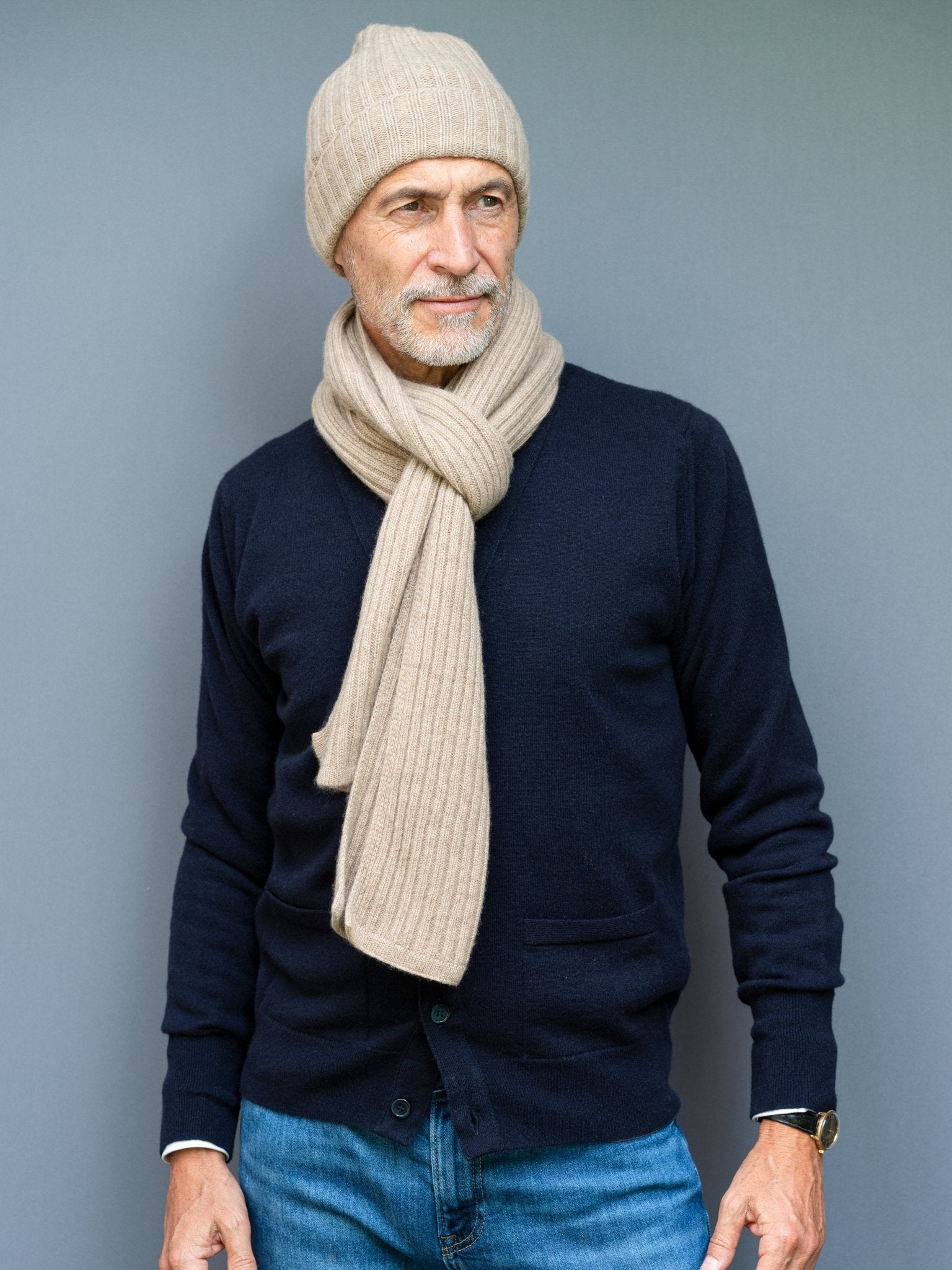 Cashmere Schal: DK-natural