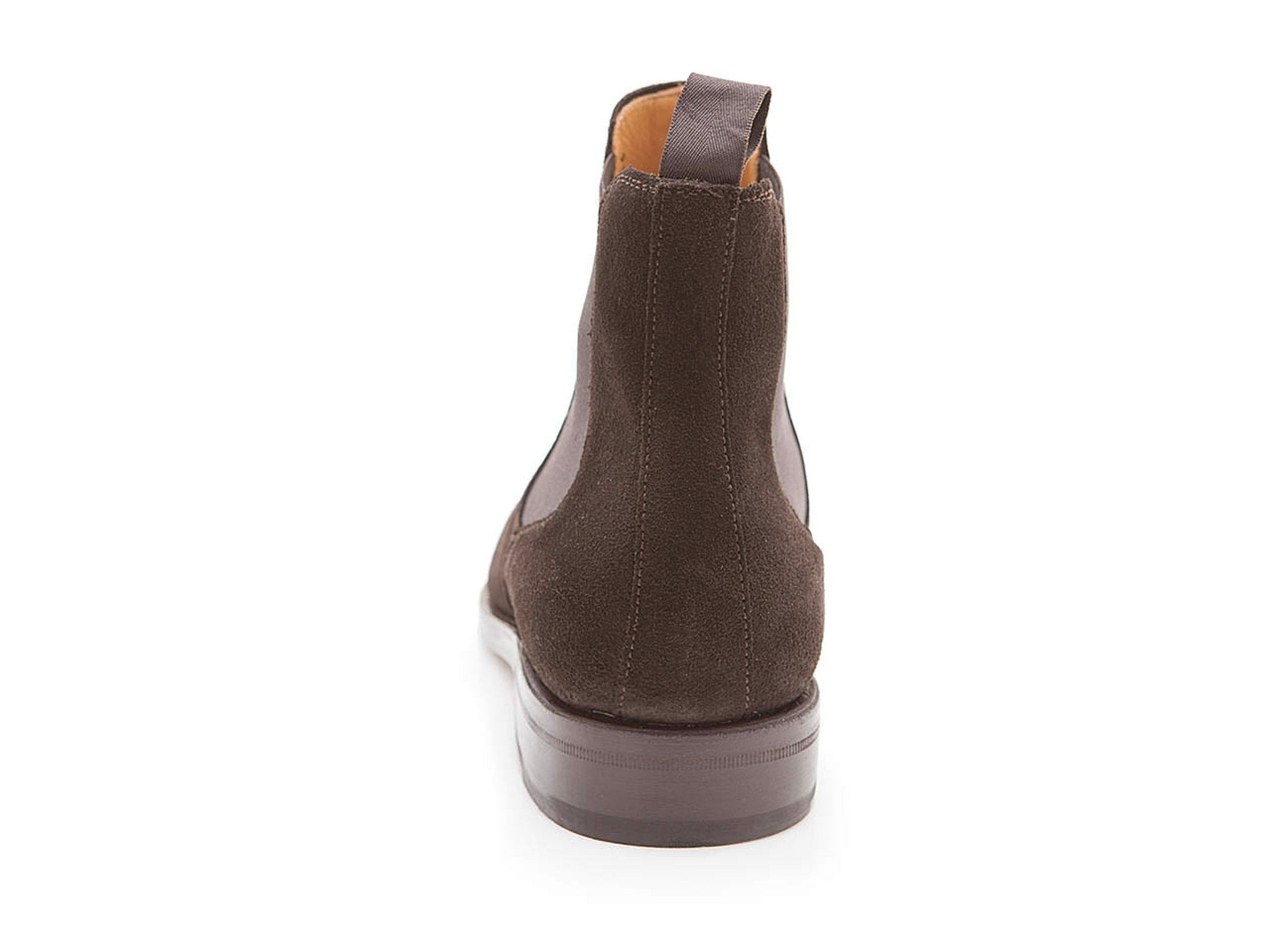 Chelsea Boots Herren in Dunkelbraun Wildleder, Frontalansicht