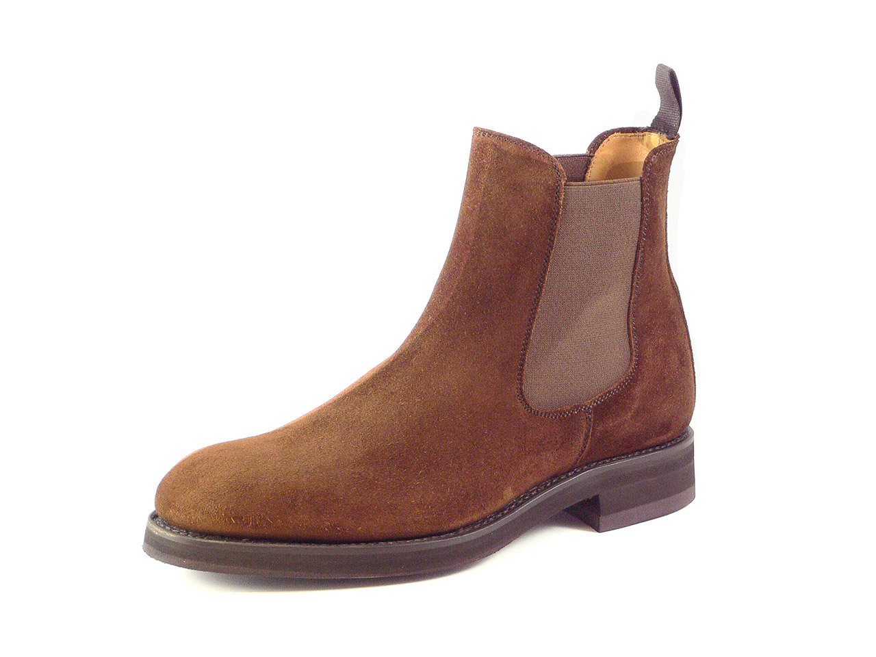 Chelsea Boots Herren in Braun Wildleder, Frontalansicht