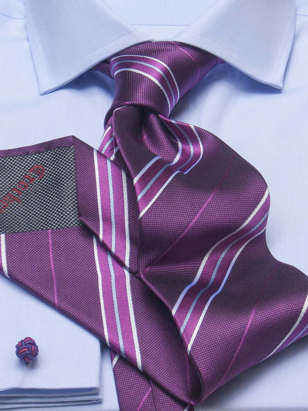 Herrenhemd Slim Fit Cut-Away in Blau, Frontalansicht