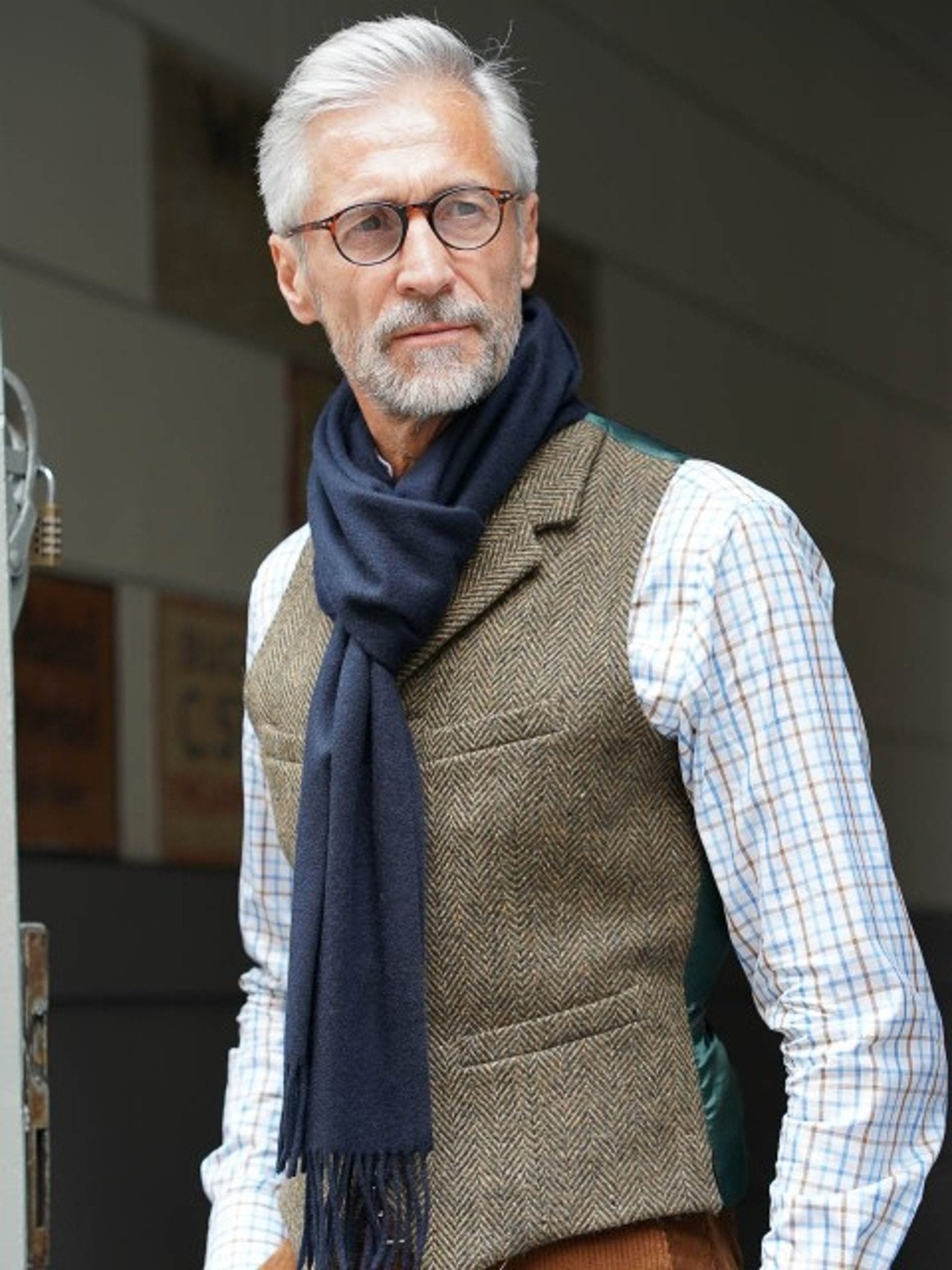 Cashmere Schal: Navy