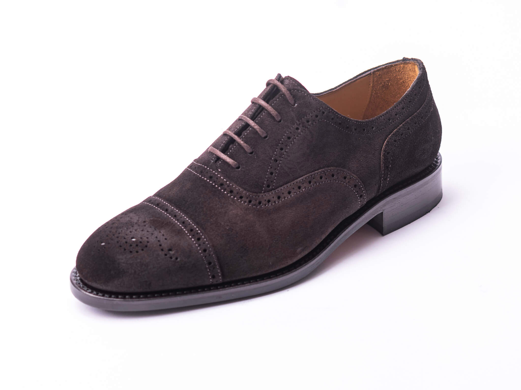 Semi Brogue in braunem Wildleder