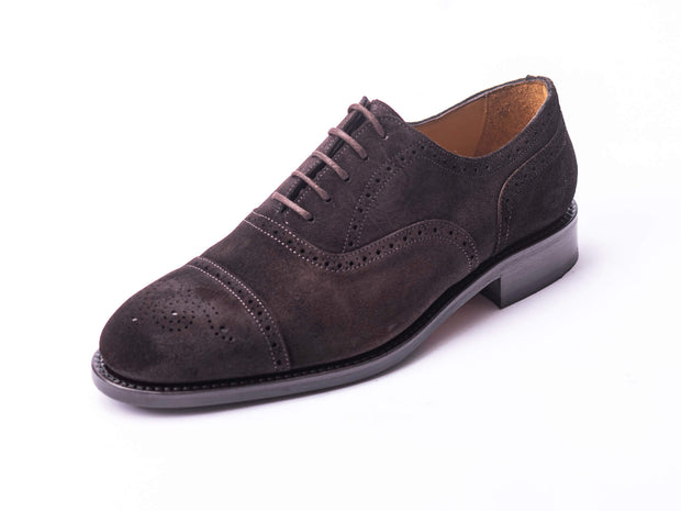 Semi Brogue in braunem Wildleder