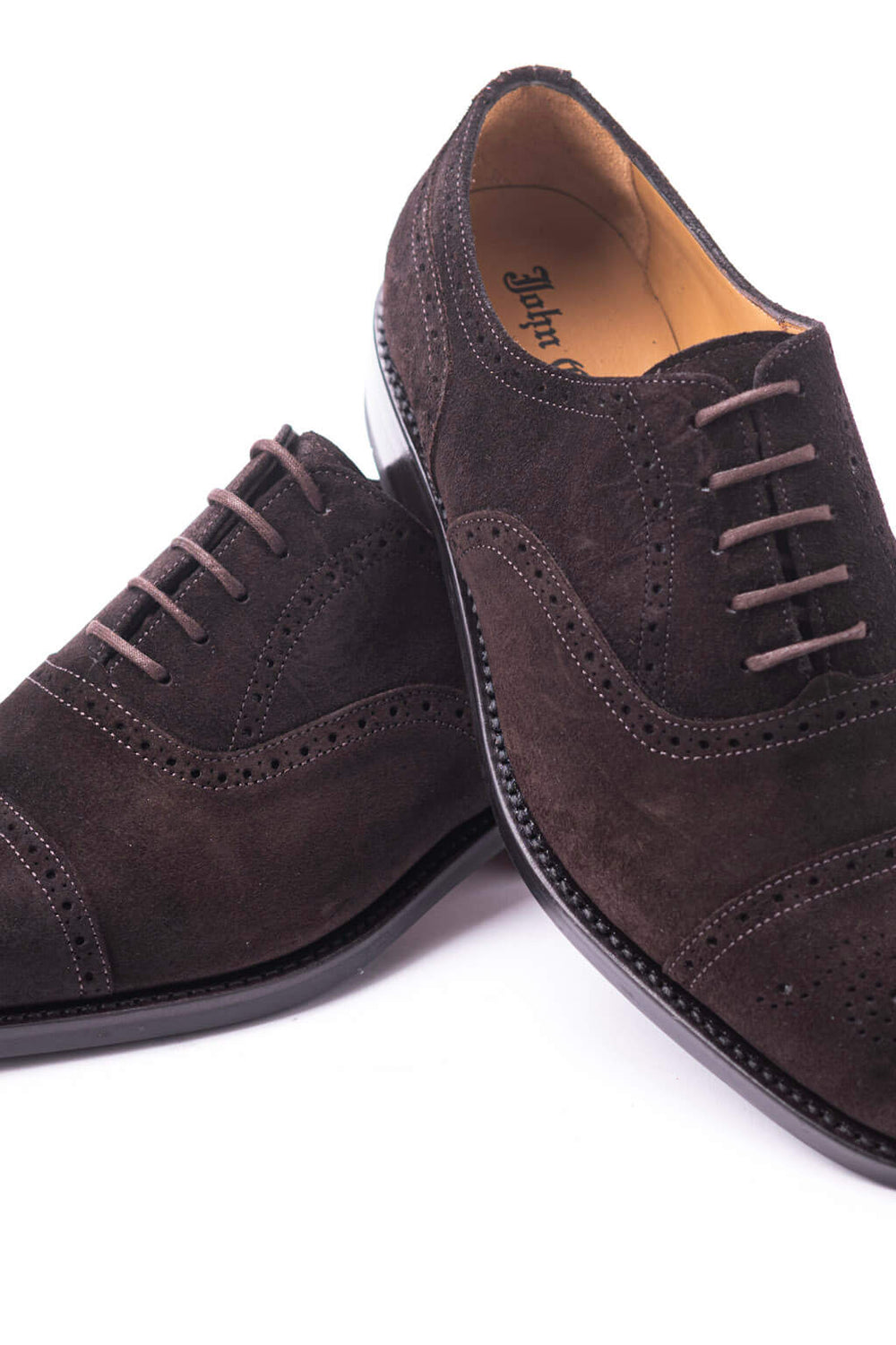 Semi Brogue in braunem Wildleder