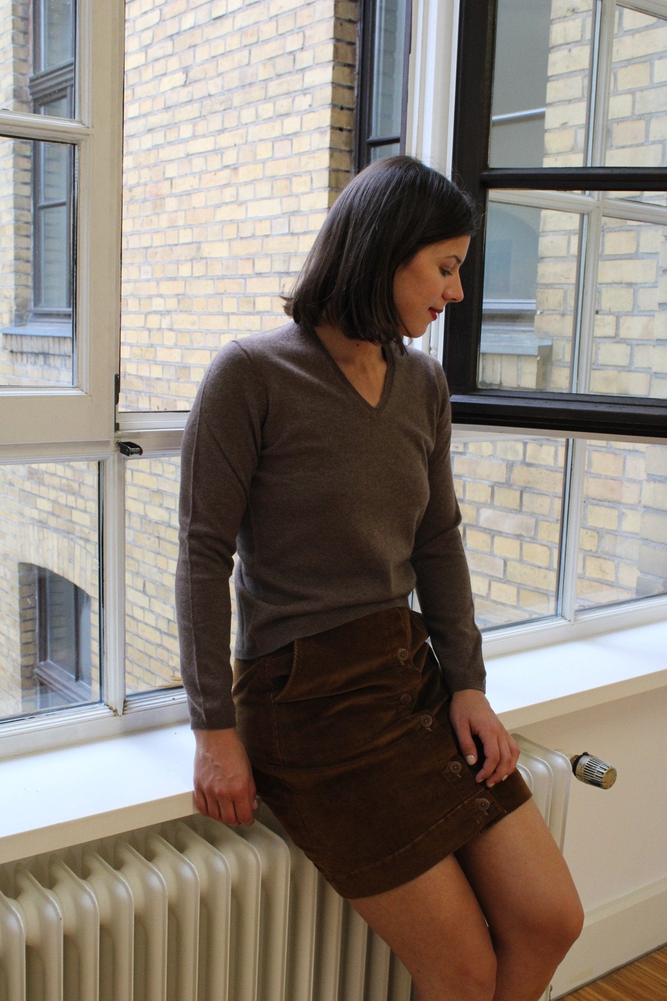 Cashmere Pullover mit V-Ausschnitt