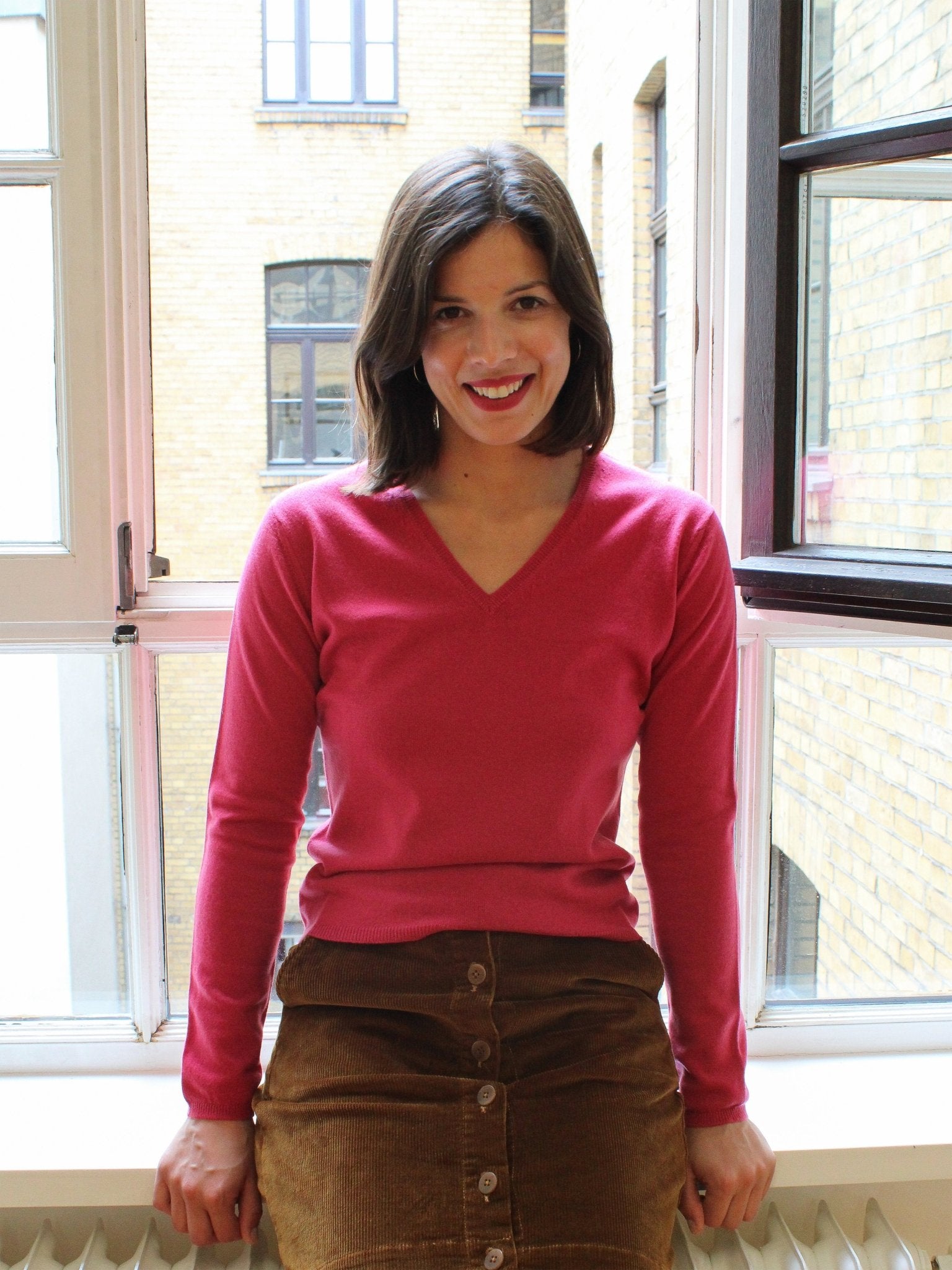 Cashmere Pullover mit V-Ausschnitt