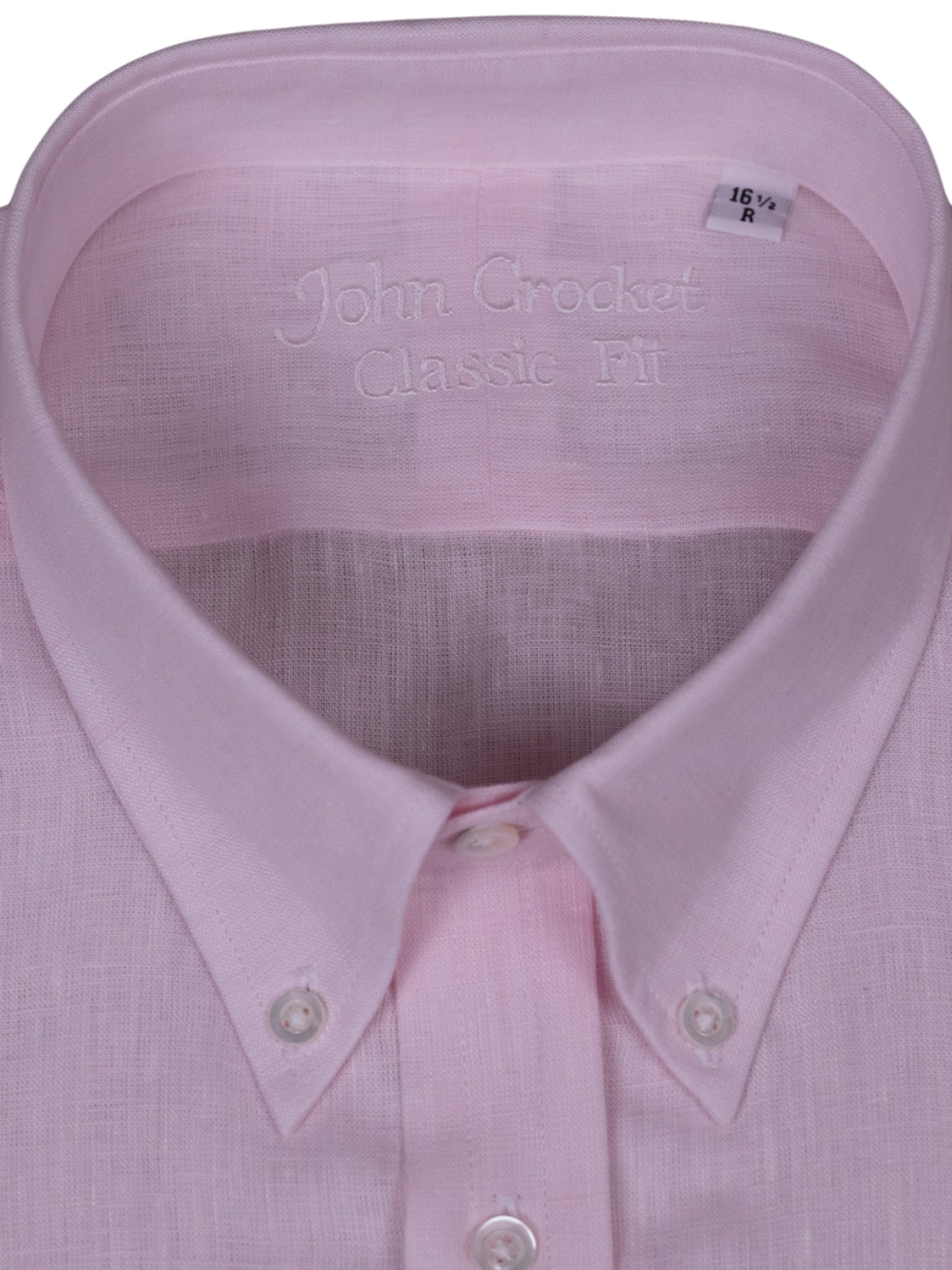 Leinenhemd Button-Down Kragen Rosa