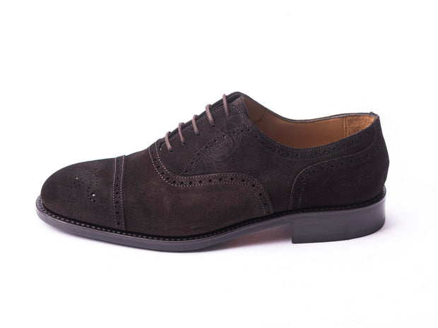 Semi Brogue in braunem Wildleder