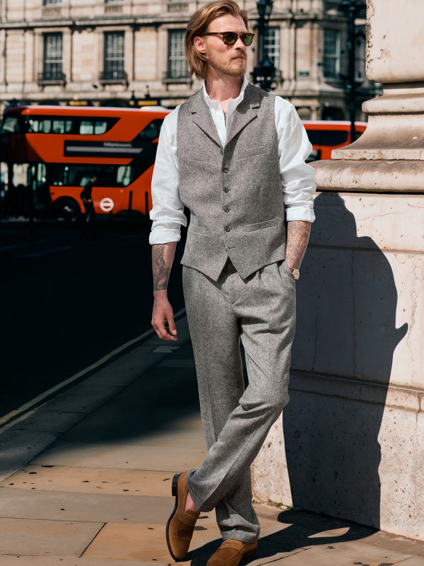 Tweed Anzug Dreiteiler grau | Moon Tweed