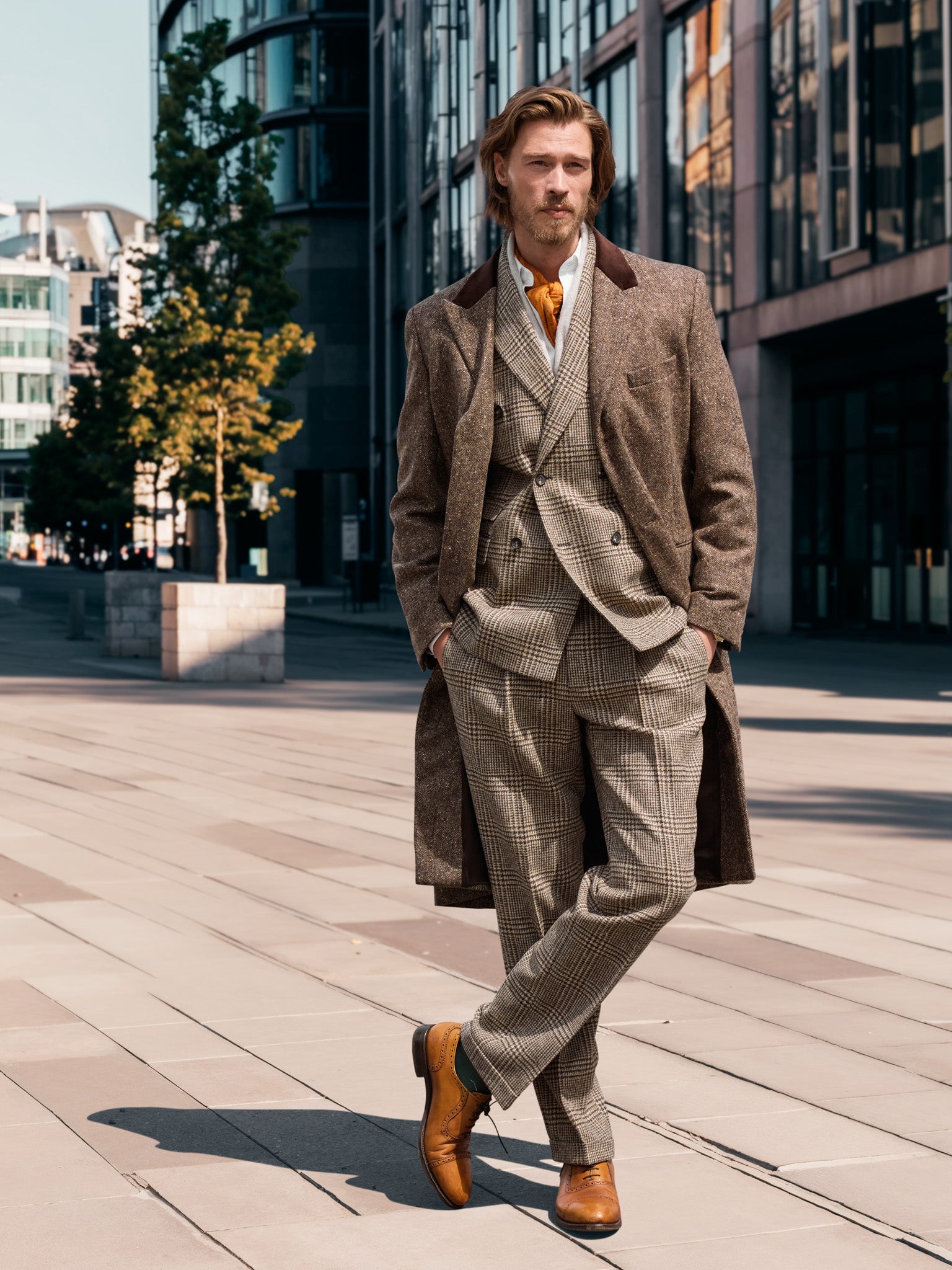 Tweed Anzug Doppelreiher in Classic aus Moon Tweed