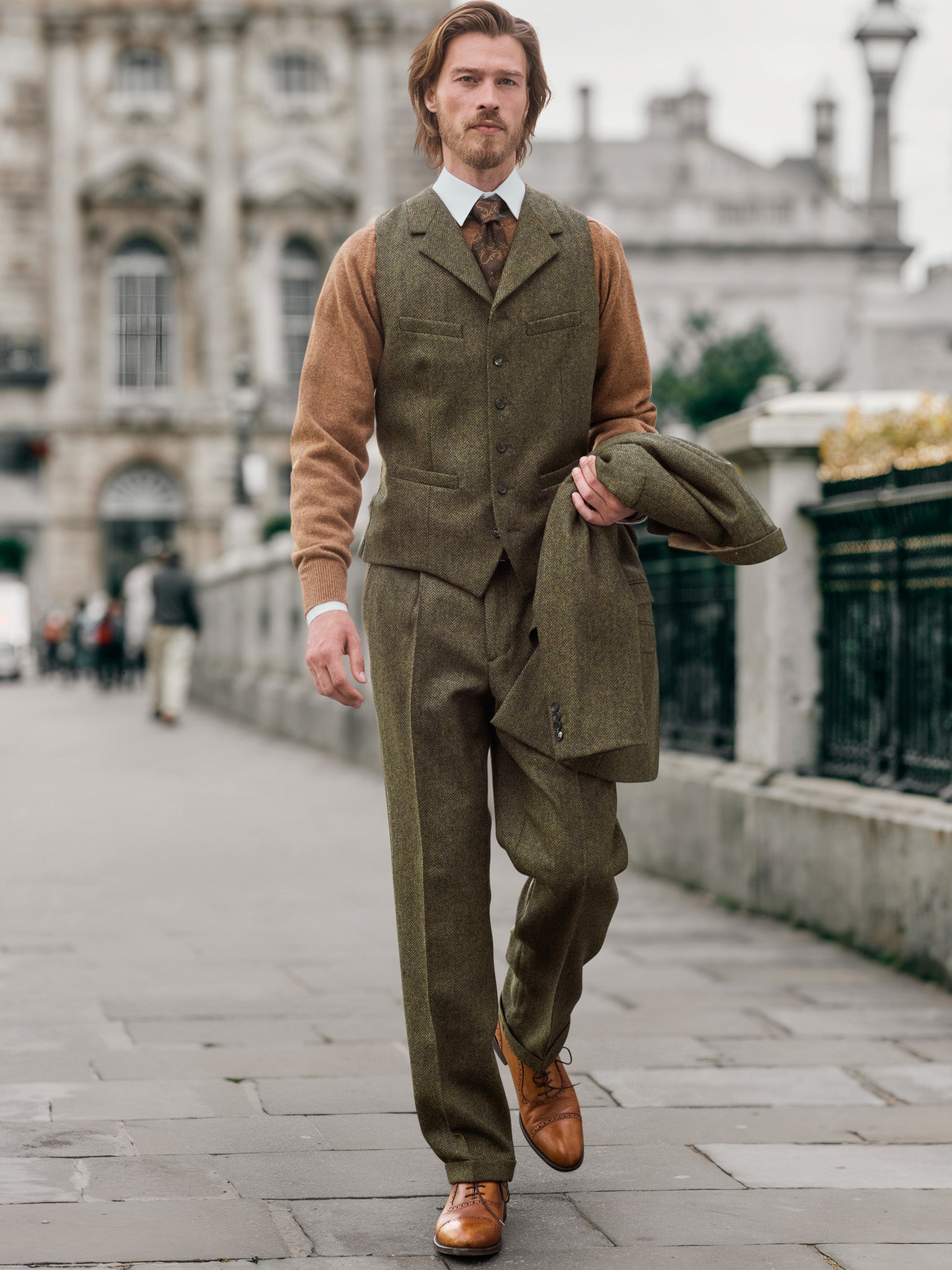 Tweed Anzug in 3-Knopf Classic aus Moon Tweed