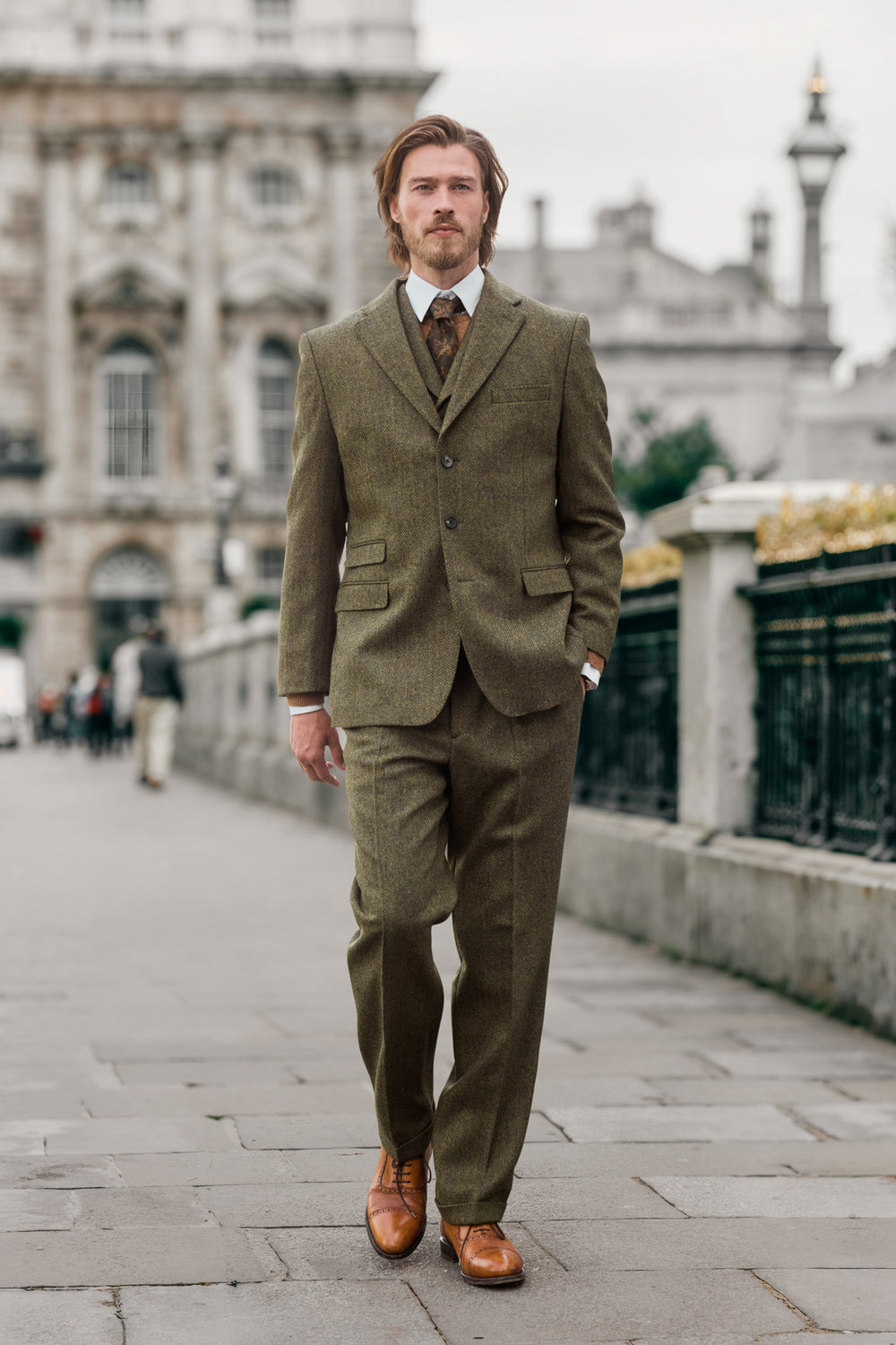Tweed Anzug in 3-Knopf Classic aus Moon Tweed