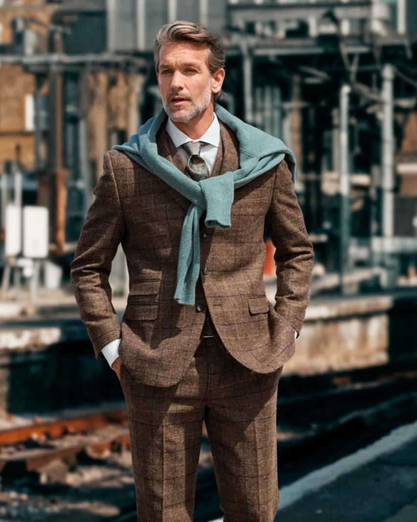 Tweed Anzug in 3-Knopf Classic aus Moon Tweed