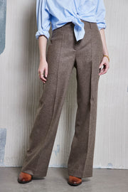 Marlene Tweed-Hose in greige