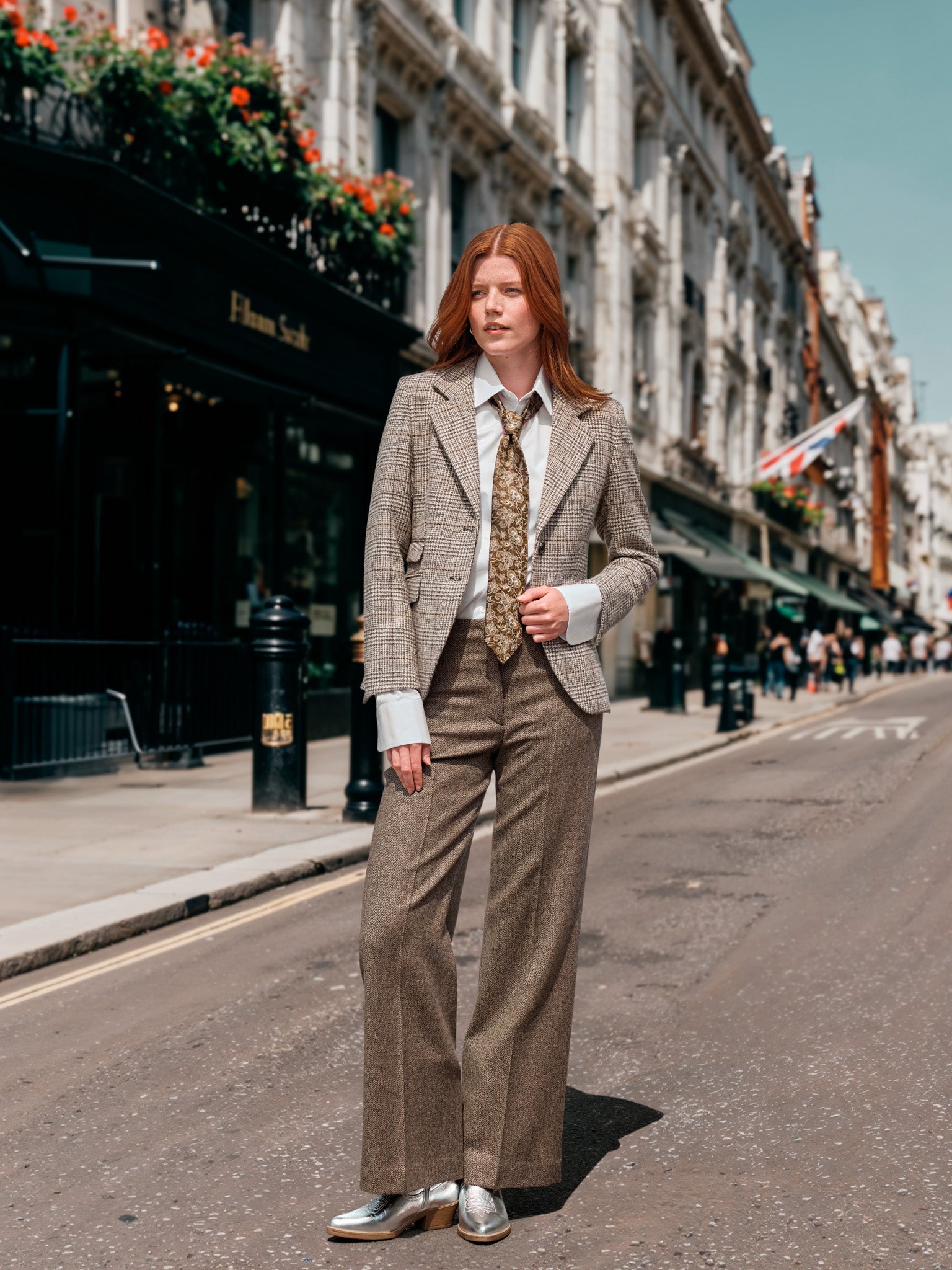Marlene Tweed-Hose in braun