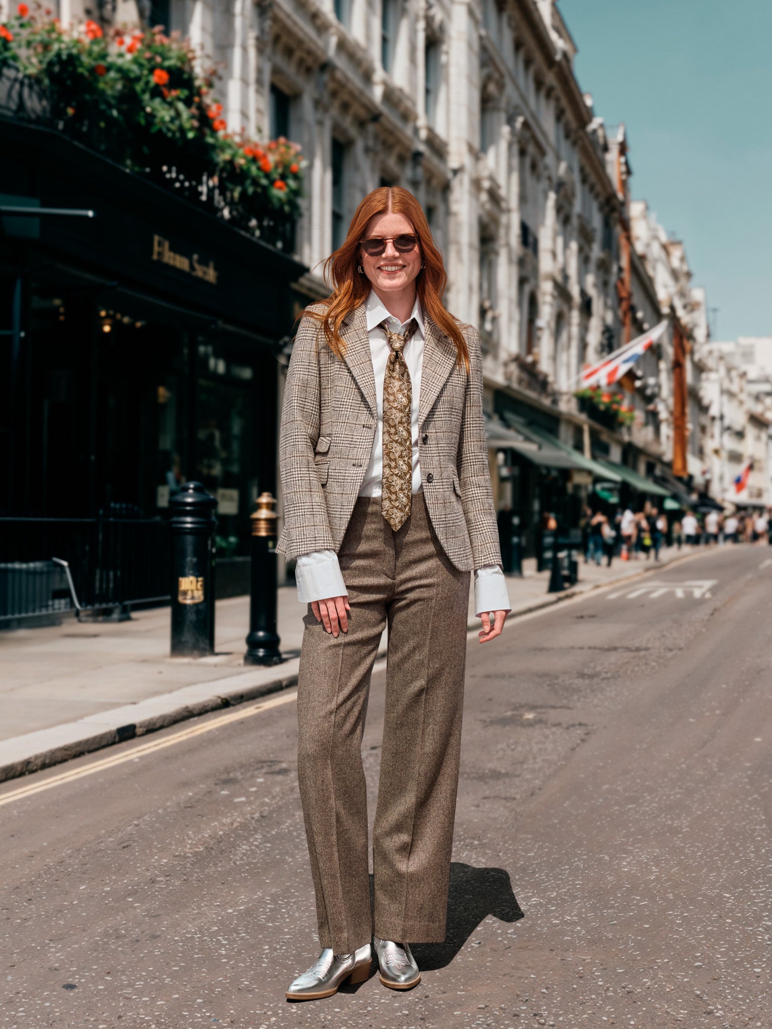 Marlene Tweed-Hose in braun