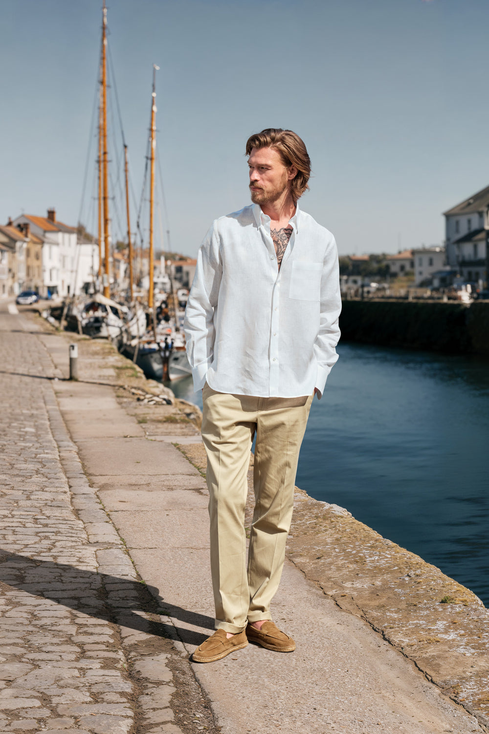 Slimline Chino mit Strechanteil  in taupe